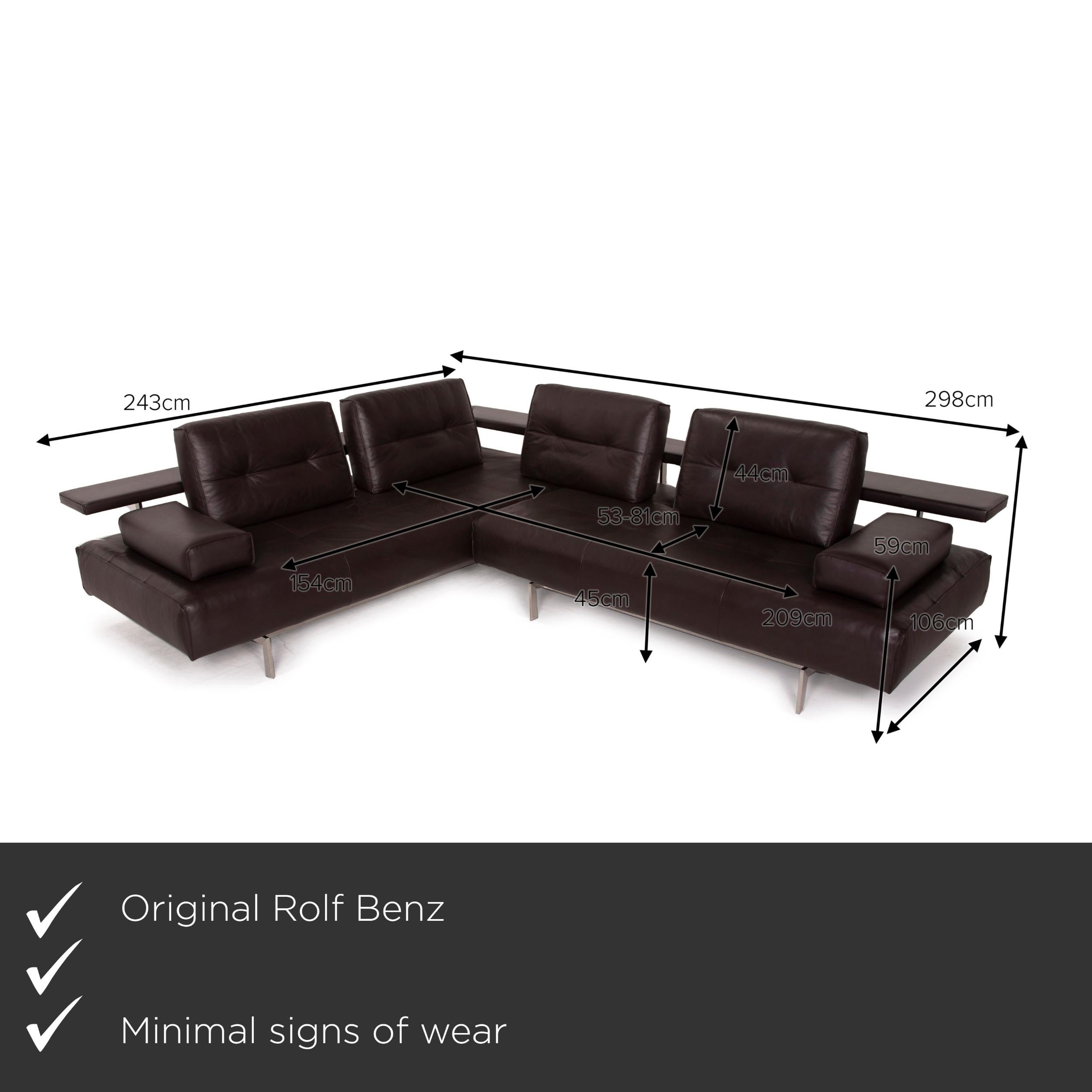 We present to you a Rolf Benz Dono leather sofa brown Corner sofa function dark brown.
 

 Product measurements in centimeters:
 

Depth: 107
Width: 243
Height: 88
Seat height: 45
Rest height: 59
Seat depth: 53
Seat width: 154
Back