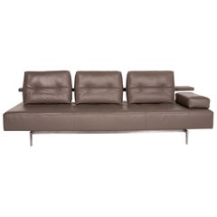 Rolf Benz Dono Leather Sofa Brown Three-Seat Couch