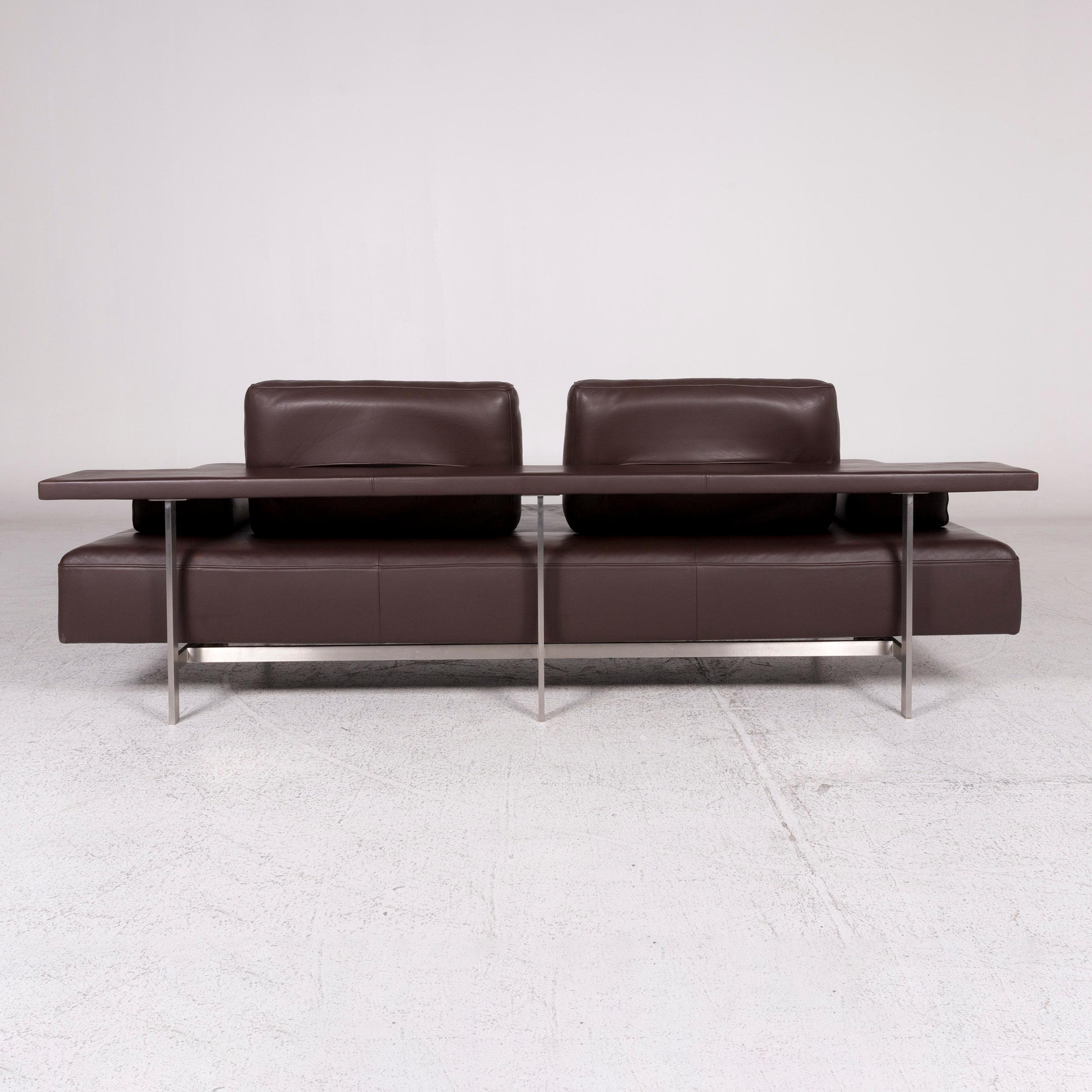 Rolf Benz Dono Leather Sofa Brown Three-Seat at 1stDibs
