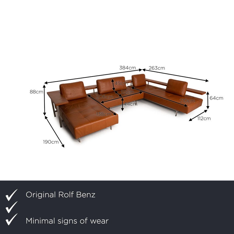 Rolf Benz Dono Leather Sofa Brown U-Shaped Corner Sofa For Sale at 1stDibs  | u shaped leather sofa, u-shaped corner