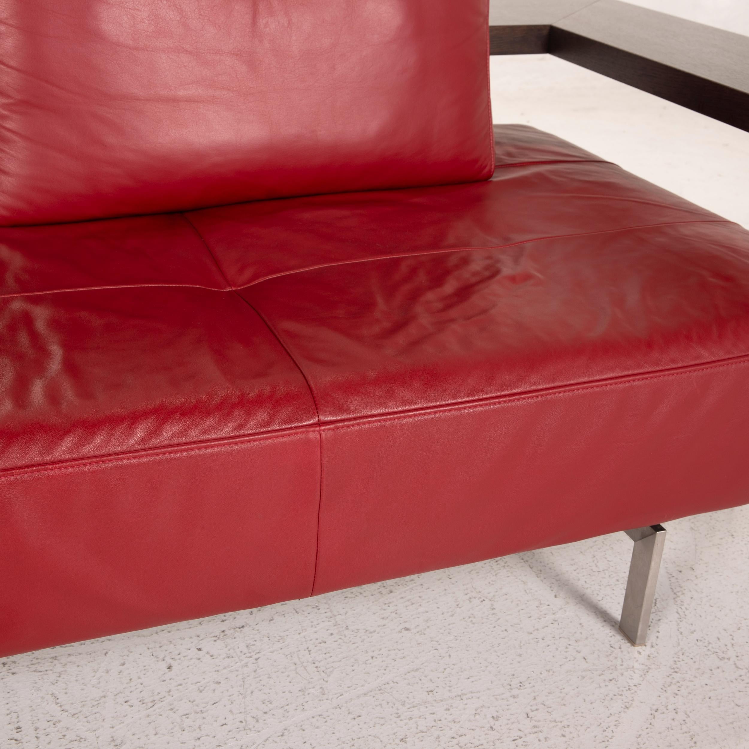German Rolf Benz Dono leather sofa red two-seater couch