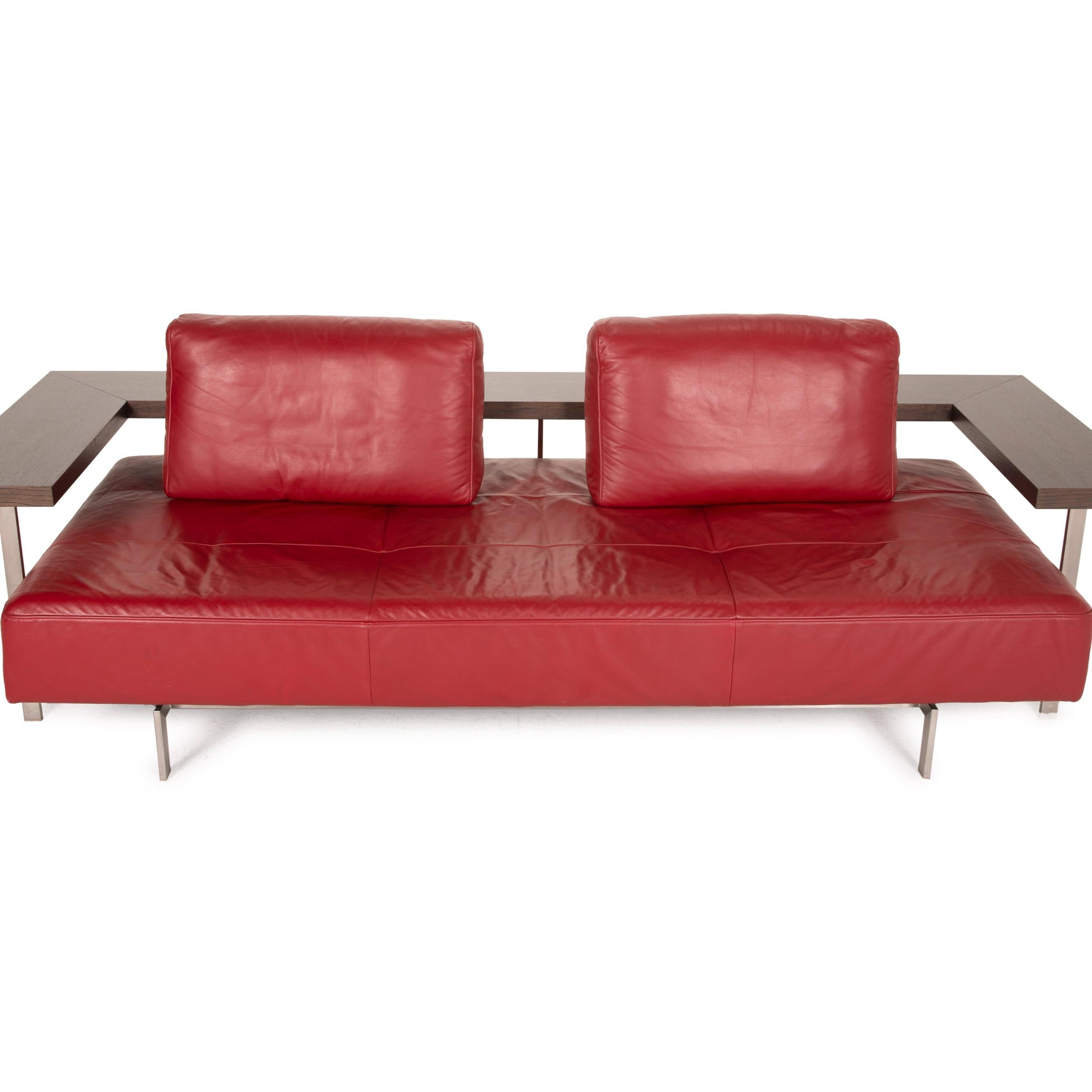 Rolf Benz Dono leather sofa red two-seater couch 2