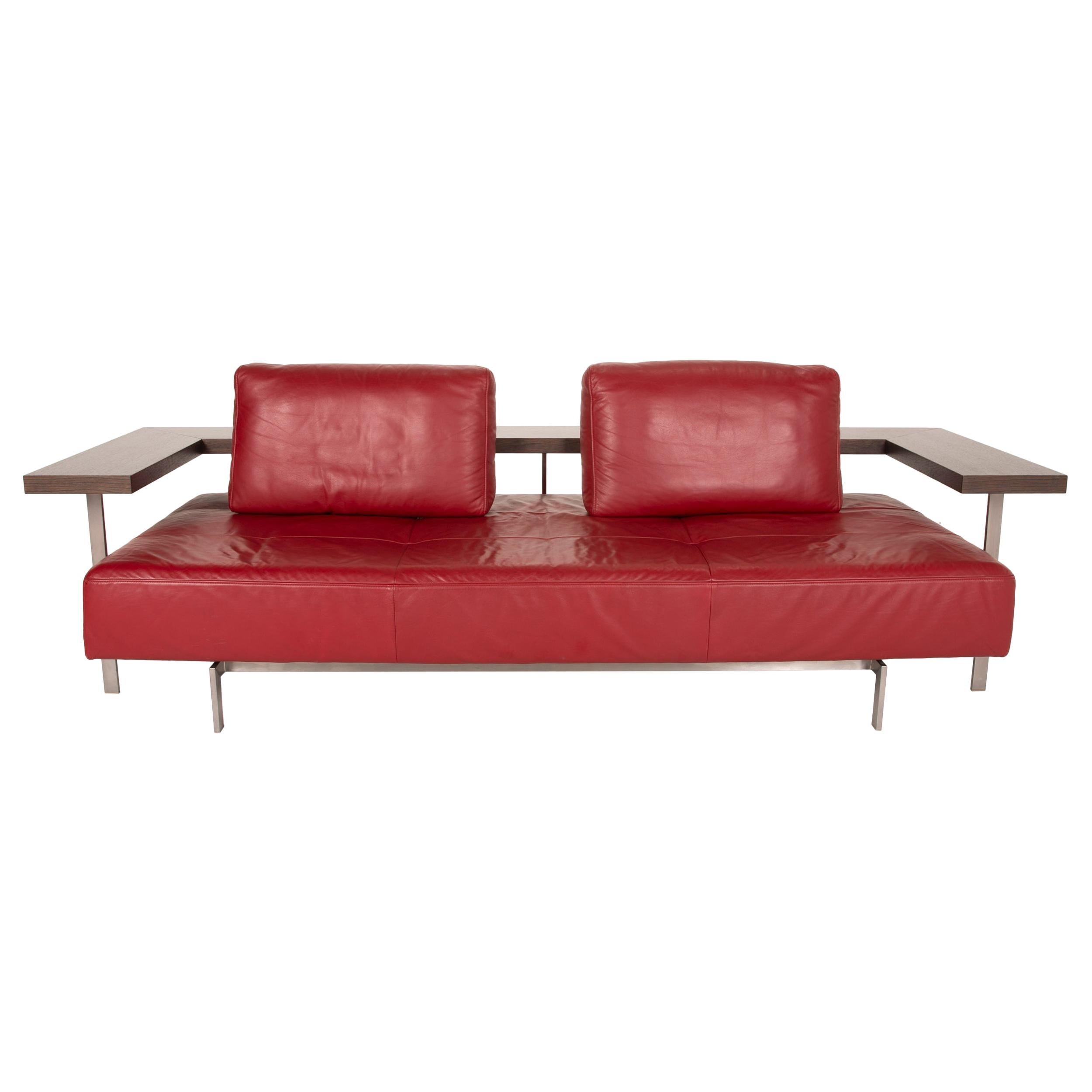 Rolf Benz Dono leather sofa red two-seater couch