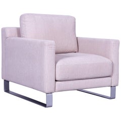 Rolf Benz Ego Designer Cord Fabric Armchair Crème White