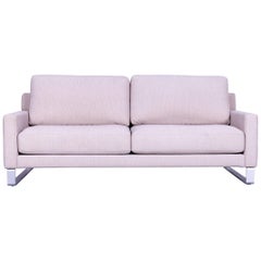 Rolf Benz Ego Designer Fabric Cord Sofa Crème White Two-Seat