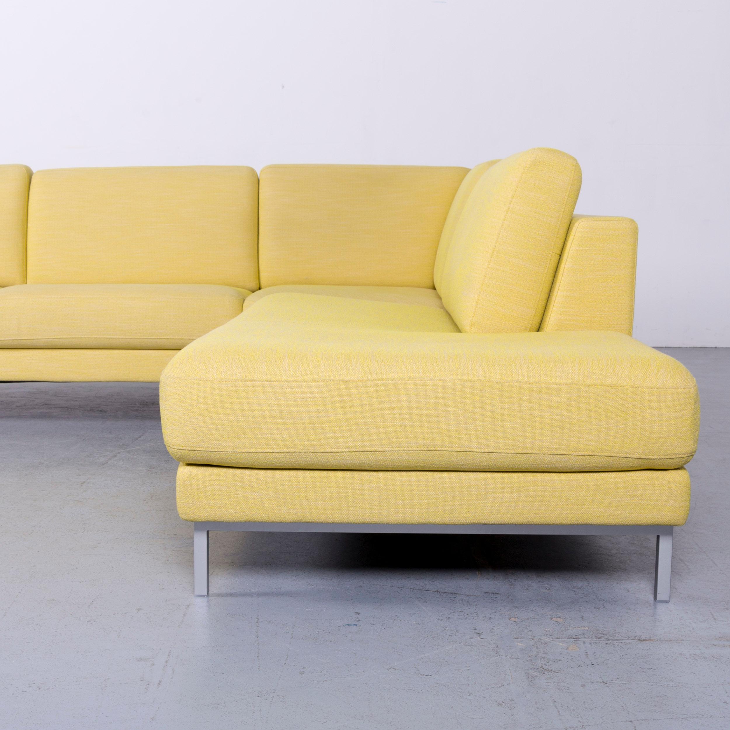 Rolf Benz Ego Designer Fabric Corner Sofa Yellow For Sale 5