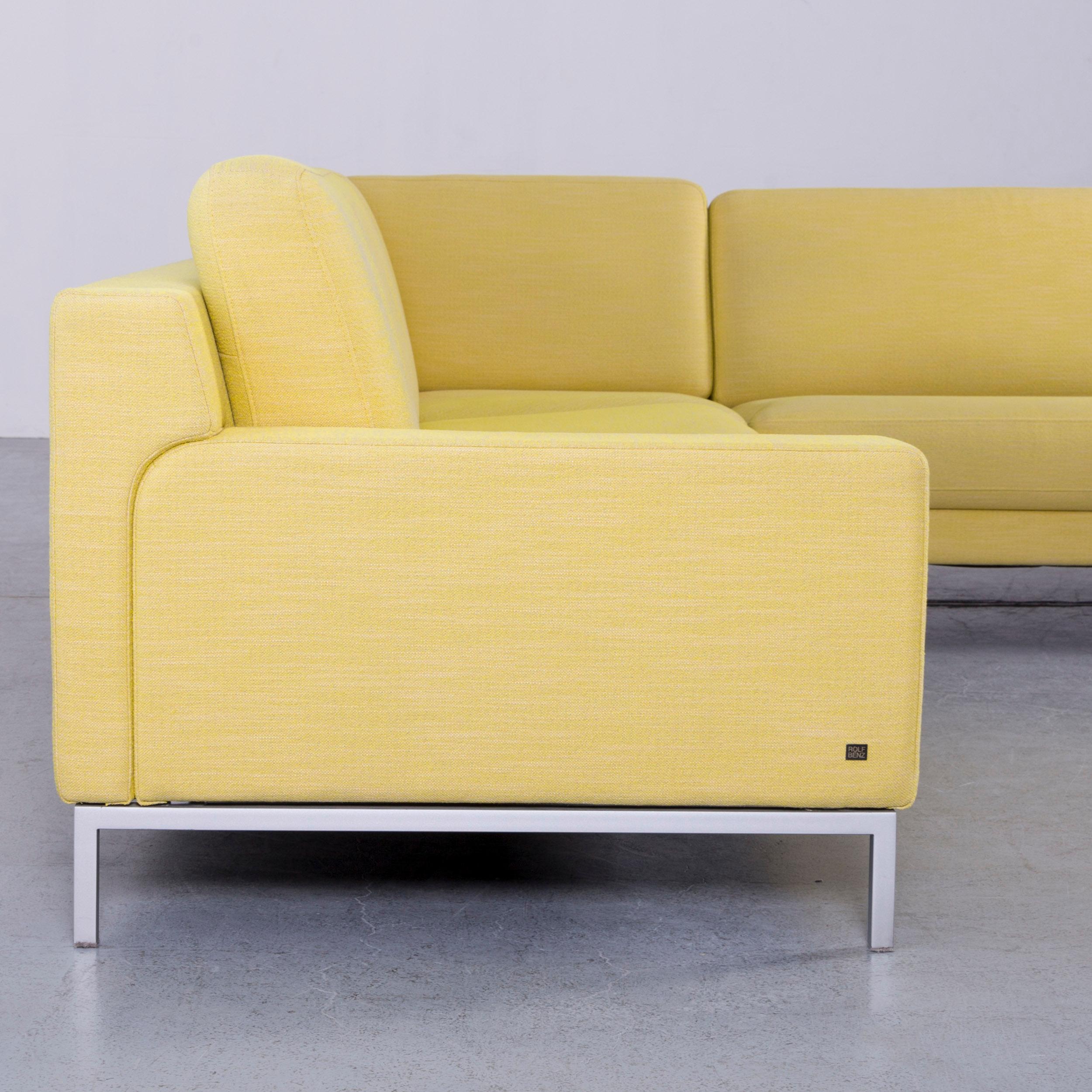 Rolf Benz Ego Designer Fabric Corner Sofa Yellow For Sale 3