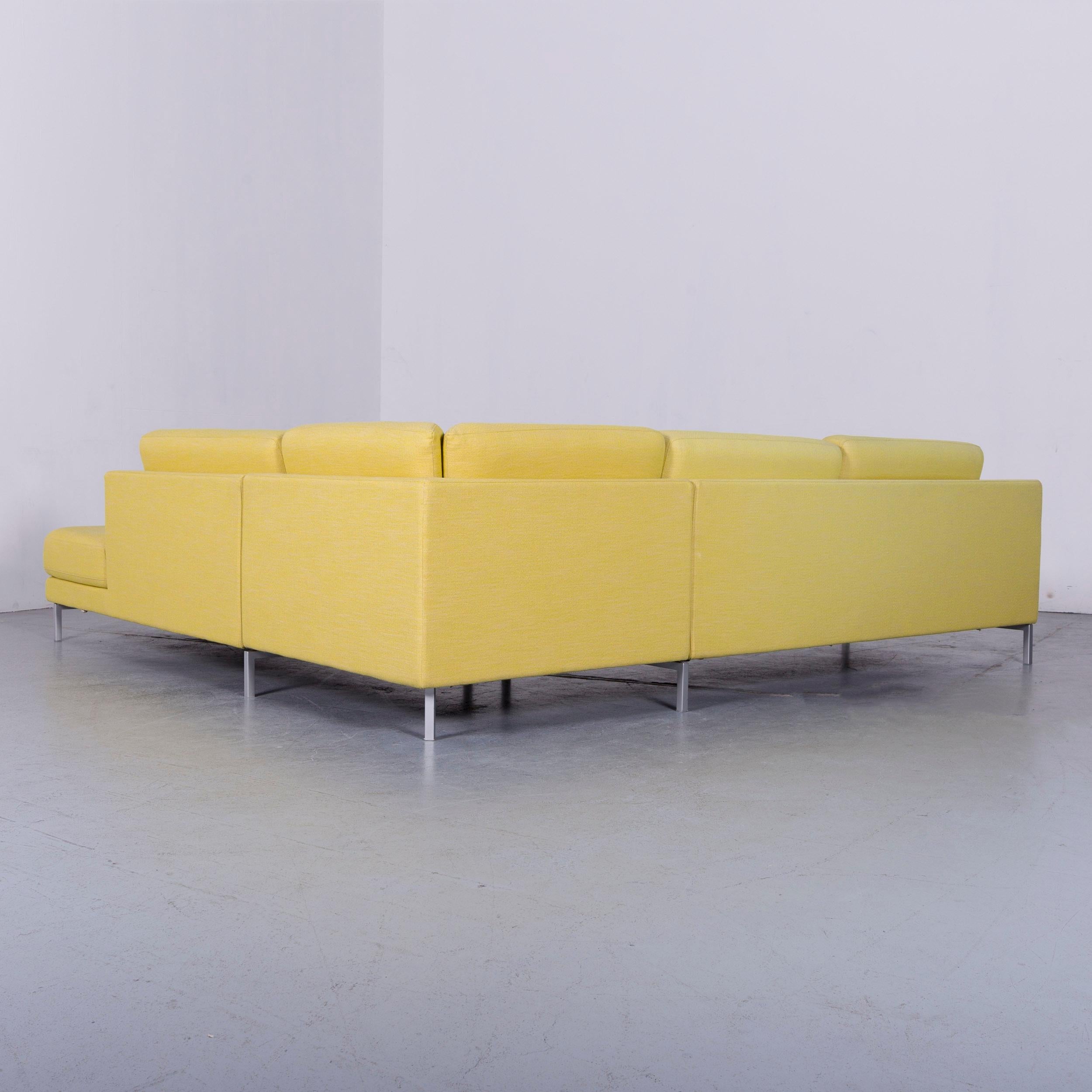Rolf Benz Ego Designer Fabric Corner Sofa Yellow For Sale 4