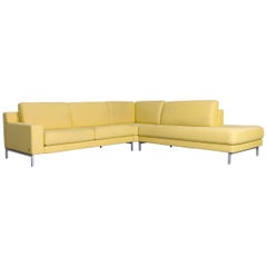 Rolf Benz Ego Designer Fabric Corner Sofa Yellow