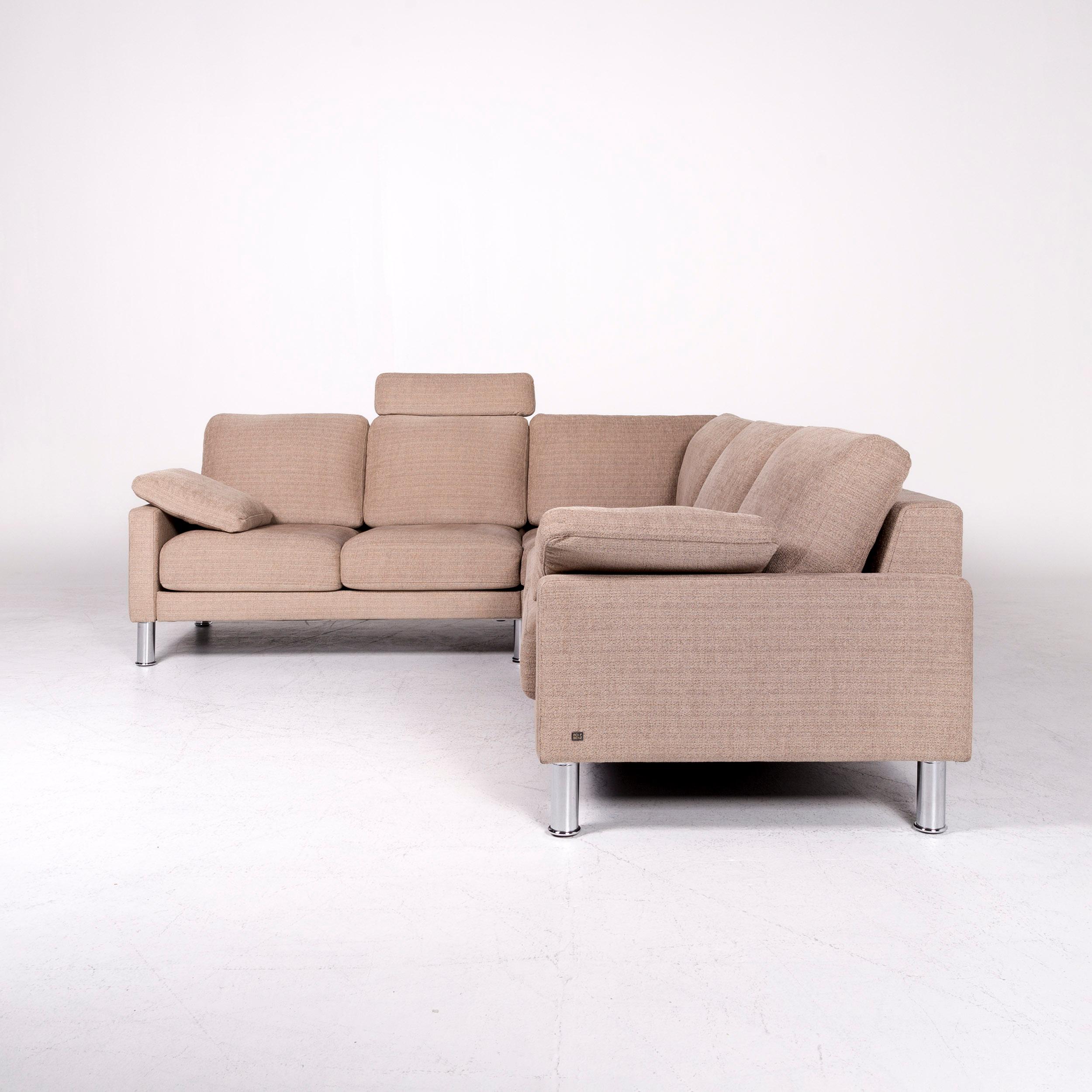 Rolf Benz Ego Designer Fabric Sofa Beige Corner Sofa Couch 4