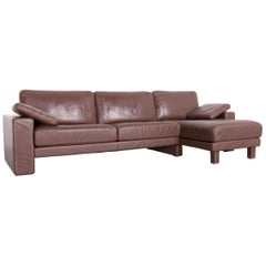 Rolf Benz Ego Designer Leather Corner Sofa Brown