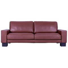 Rolf Benz Ego Designer Leather Sofa Brown Three-Seat