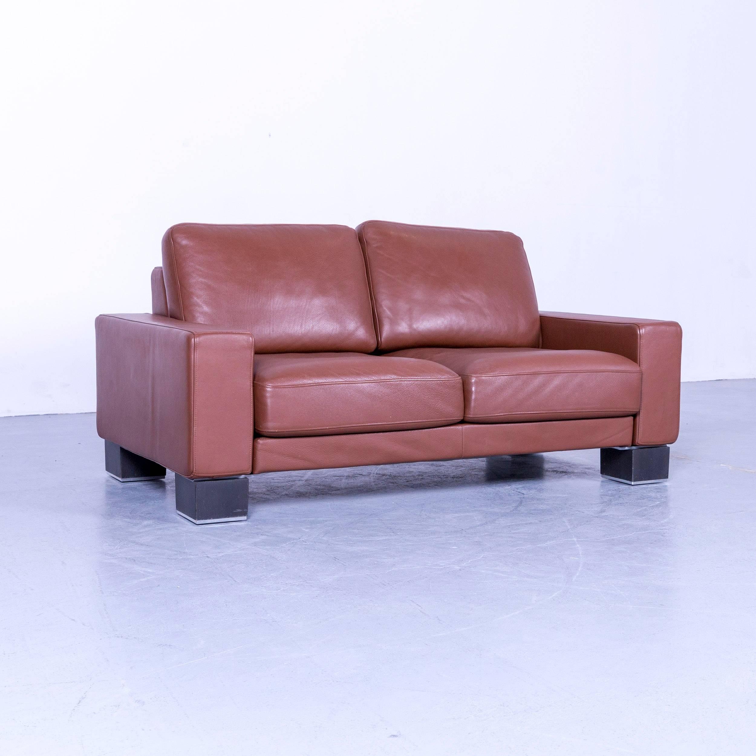 An Rolf Benz 6500 designer leather sofa purple three-seat.
















 