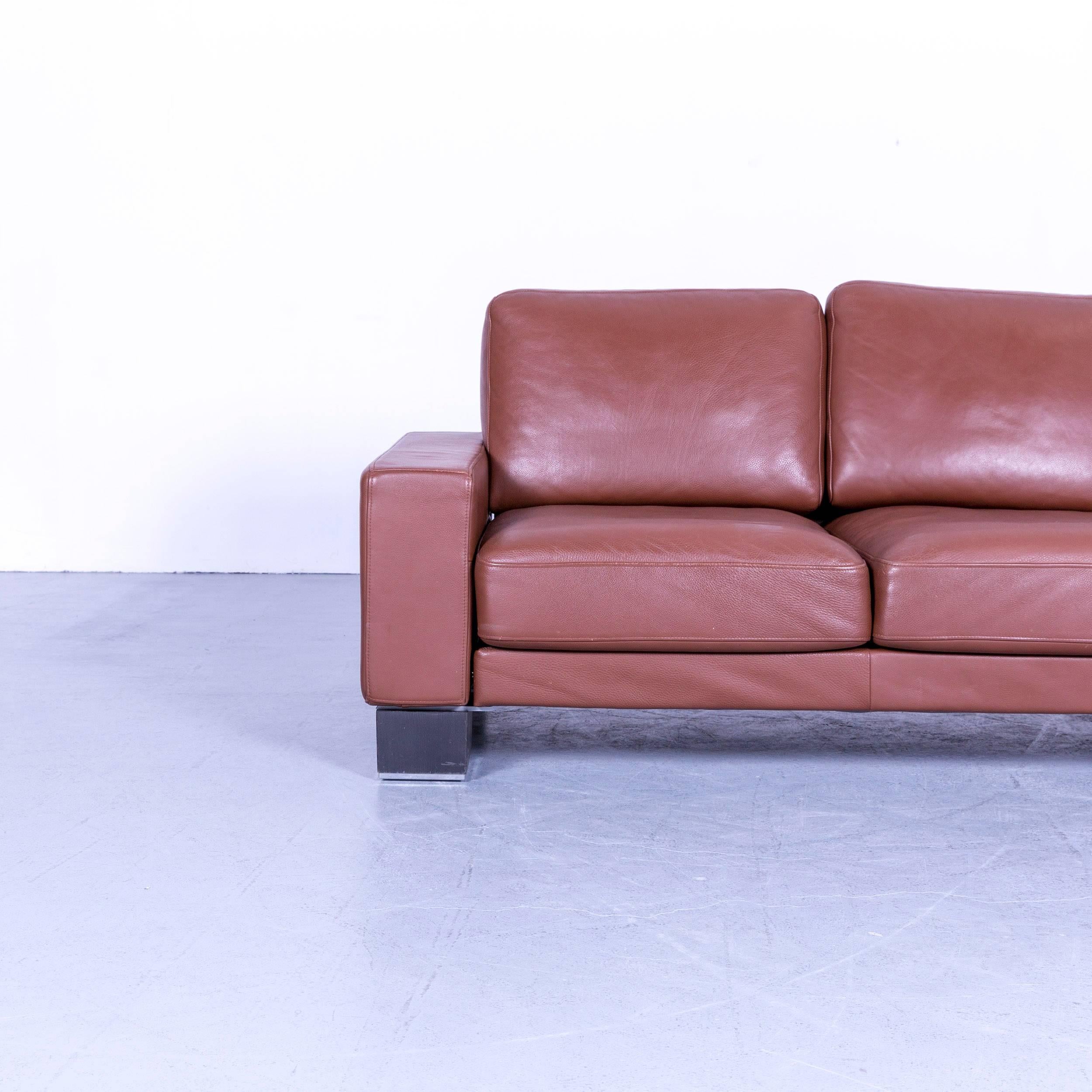 German Rolf Benz Ego Designer Leather Sofa Brown Two-Seat