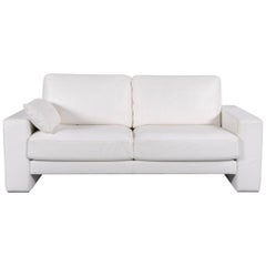 Rolf Benz Ego Designer Leather Sofa White Two-Seat