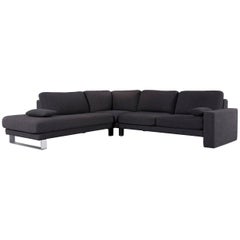 Rolf Benz Ego Fabric Corner-Sofa Black Grey Four-Seat