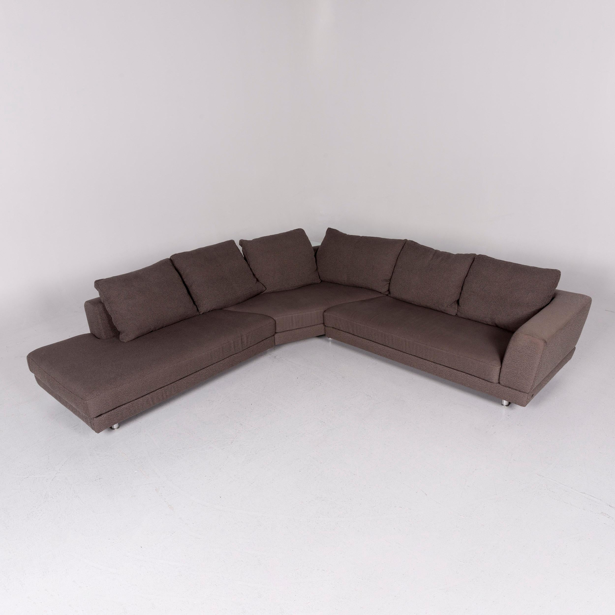 We bring to you a Rolf Benz Ego fabric corner sofa gray beige gray taupe sofa couch includes glass.
 
 Product measurements in centimeters:
 
Depth 97
Width 289
Height 77
Seat-height 40
Rest-height 63
Seat-depth 49
Seat-width