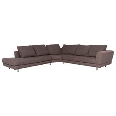 Rolf Benz Ego Fabric Corner Sofa Gray Beige Gray Taupe Sofa Couch Includes Glass