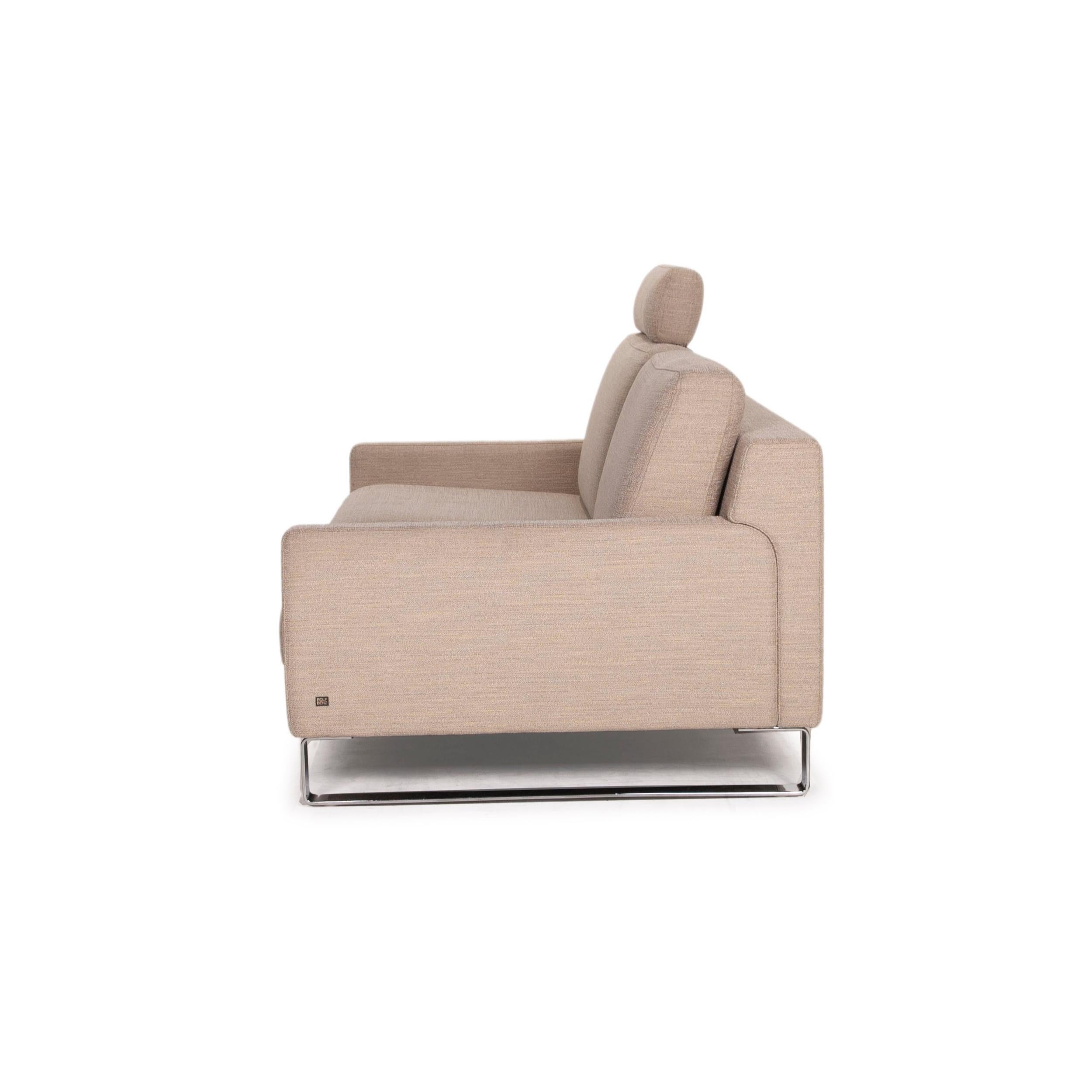 Rolf Benz Ego Fabric Sofa Beige Two-Seater For Sale 5