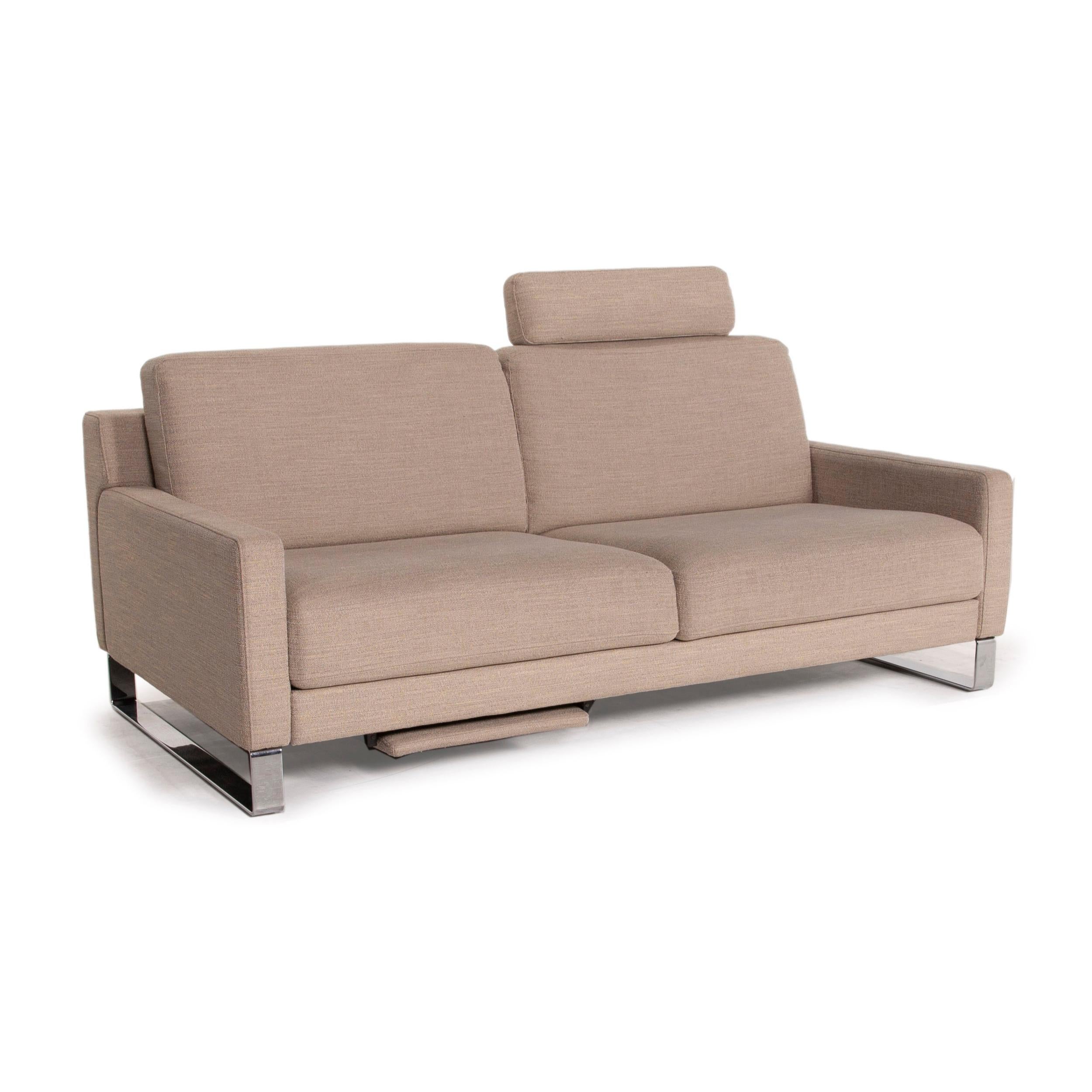 Contemporary Rolf Benz Ego Fabric Sofa Beige Two-Seater For Sale