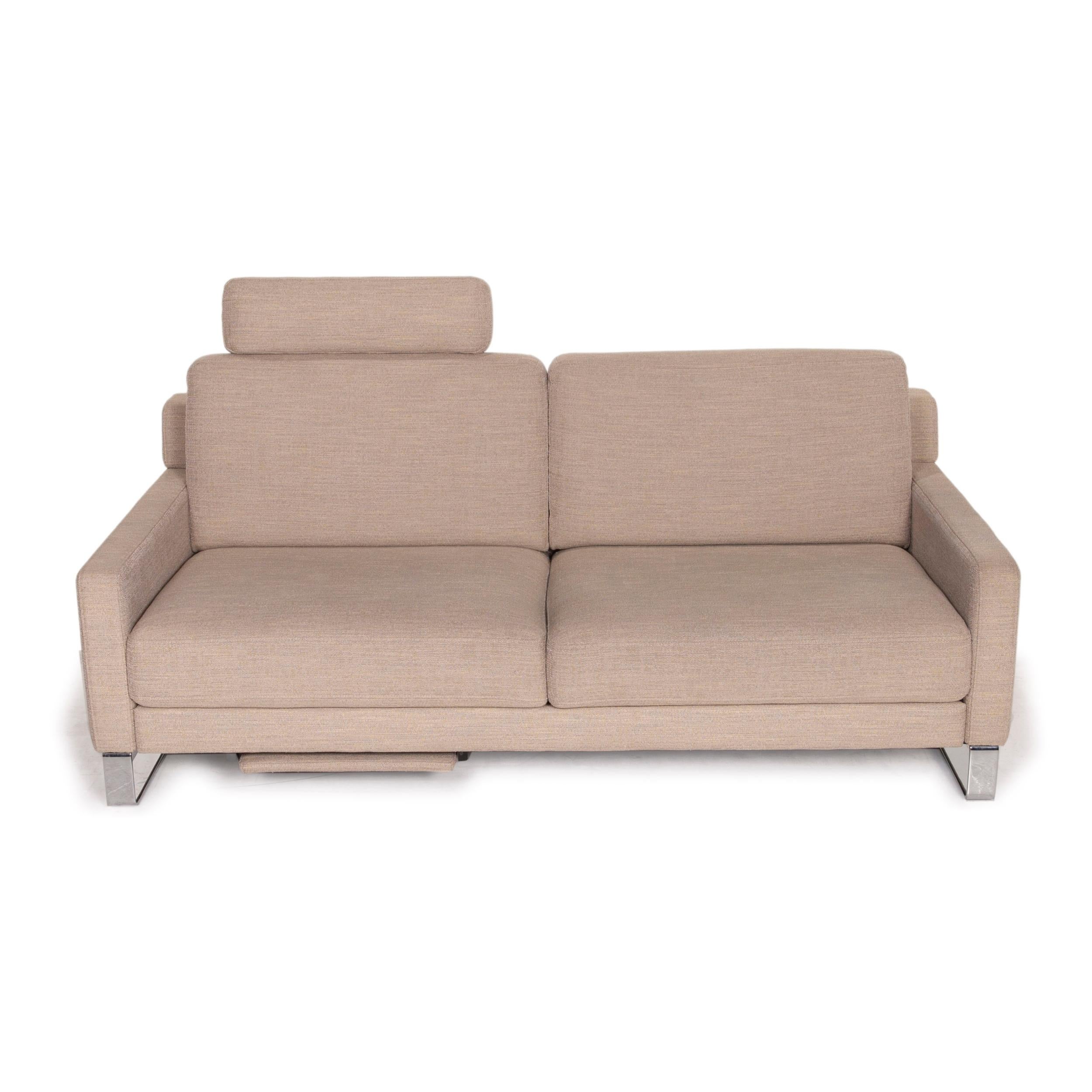 Rolf Benz Ego Fabric Sofa Beige Two-Seater For Sale 2