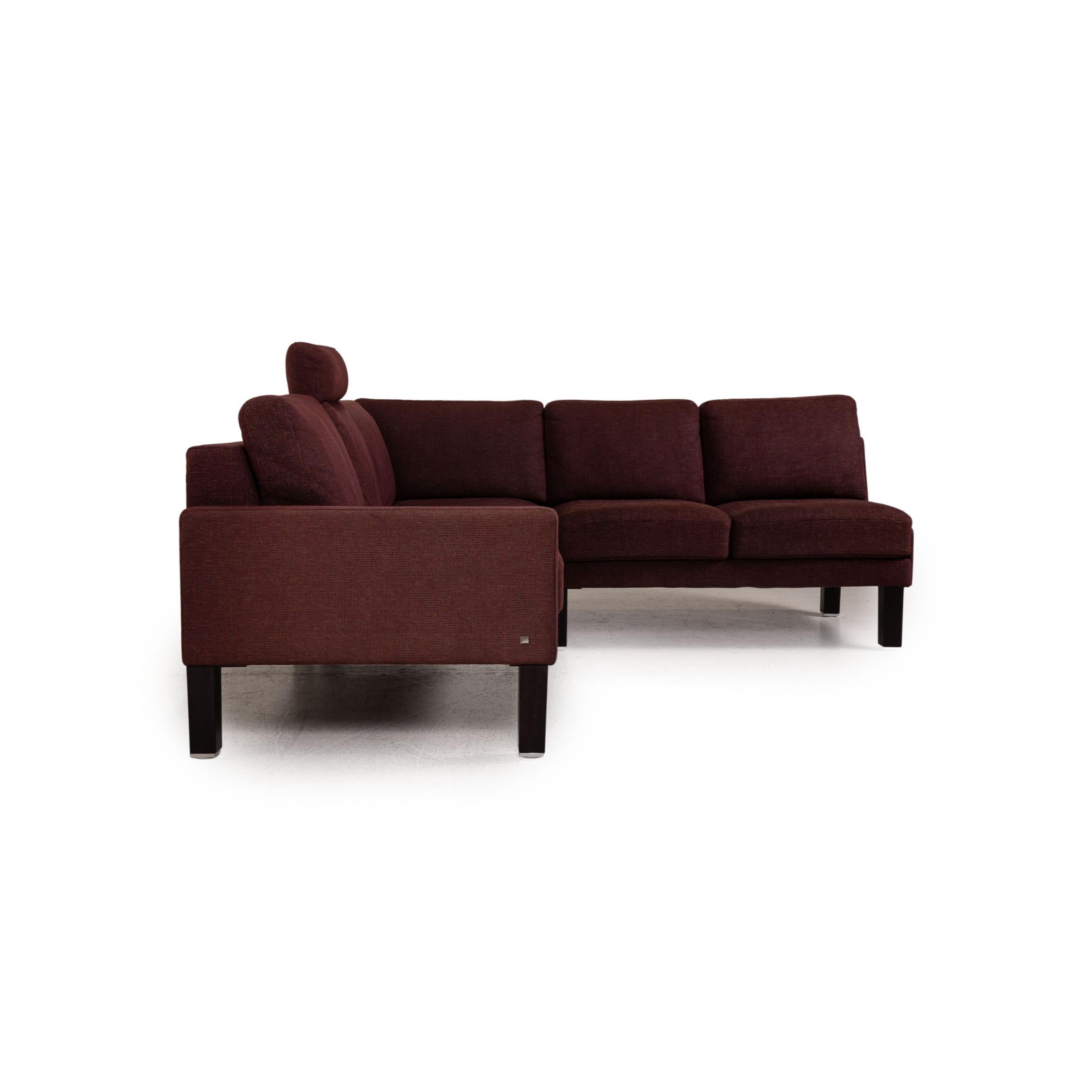 Rolf Benz Ego Fabric Sofa Brown Corner Sofa Couch Incl. Stool For Sale 4