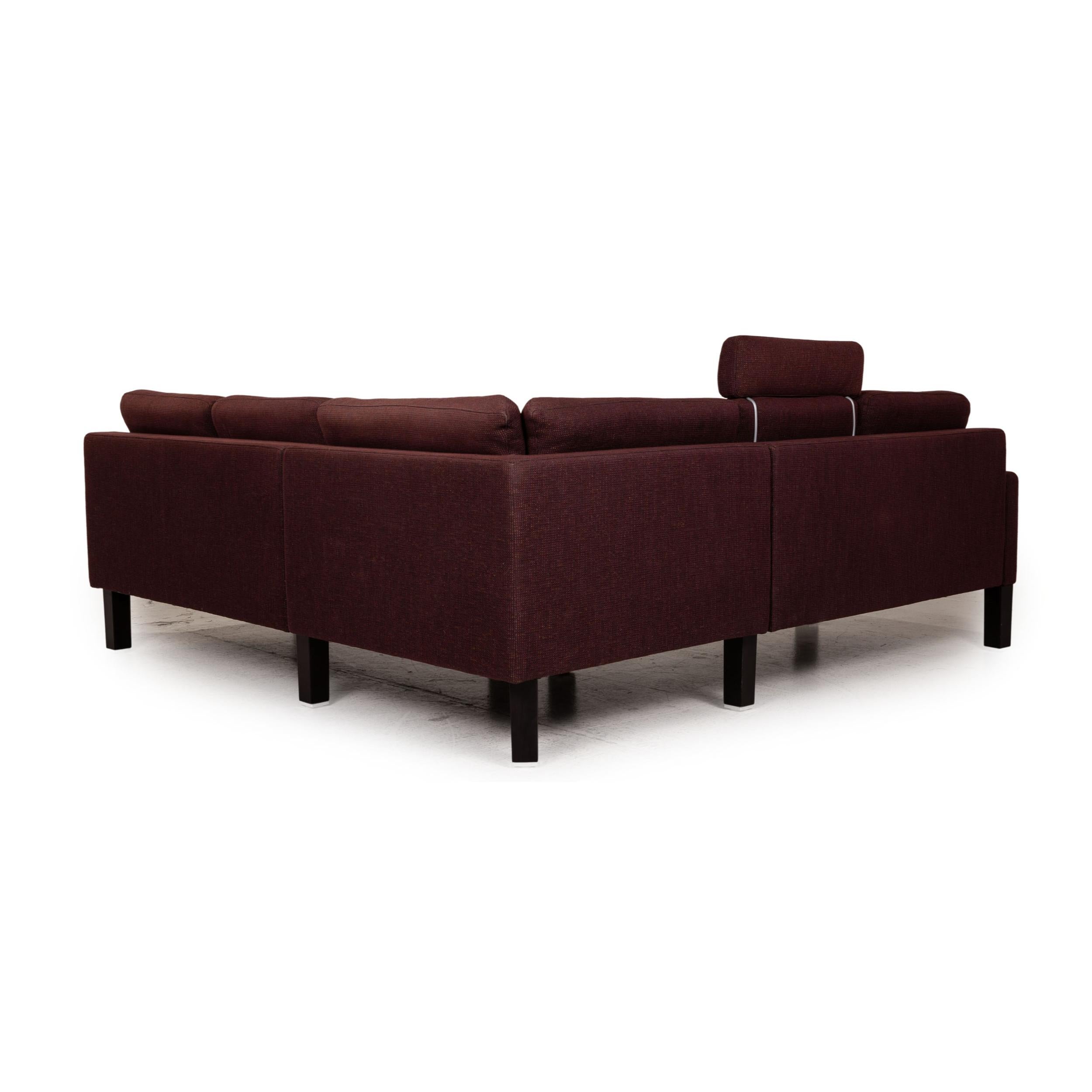 Rolf Benz Ego Fabric Sofa Brown Corner Sofa Couch Incl. Stool For Sale 5