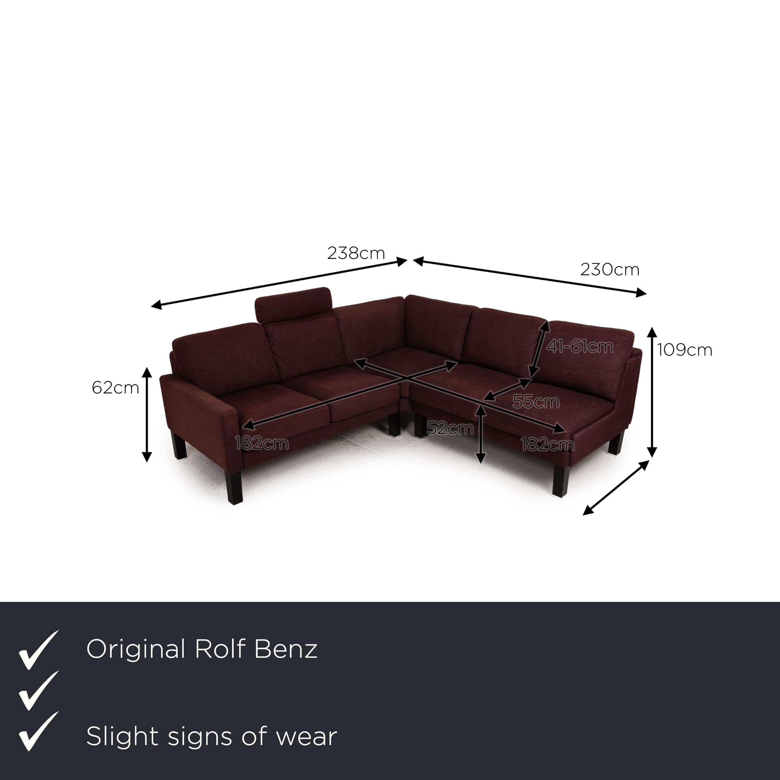 We present to you a Rolf Benz Ego fabric sofa brown corner sofa couch incl. Stool.

Product measurements in centimeters:

Depth: 93
Width: 238
Height: 109
Seat height: 52
Rest height: 62
Seat depth: 55
Seat width: 182
Back height:
