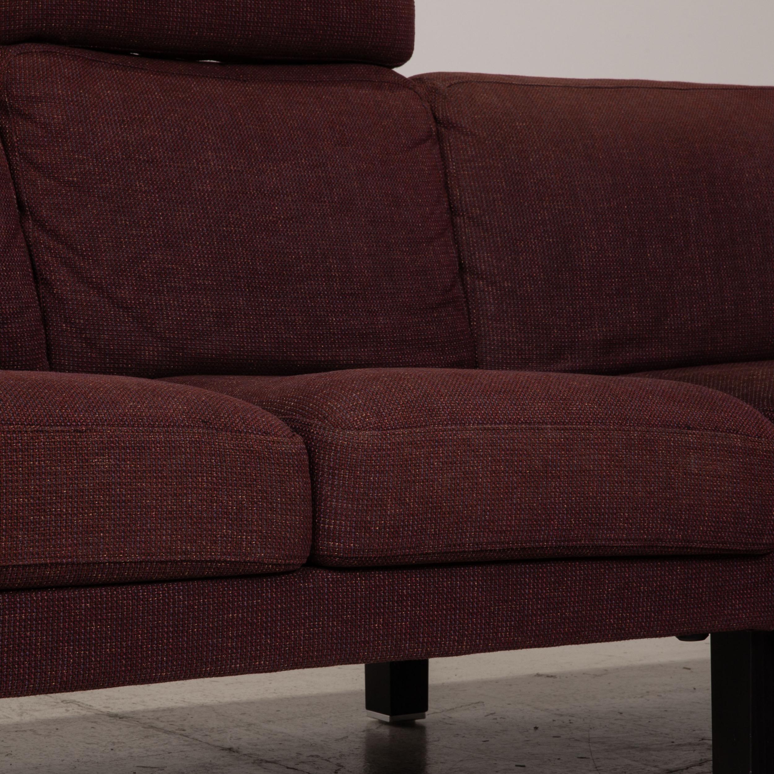 German Rolf Benz Ego Fabric Sofa Brown Corner Sofa Couch Incl. Stool For Sale