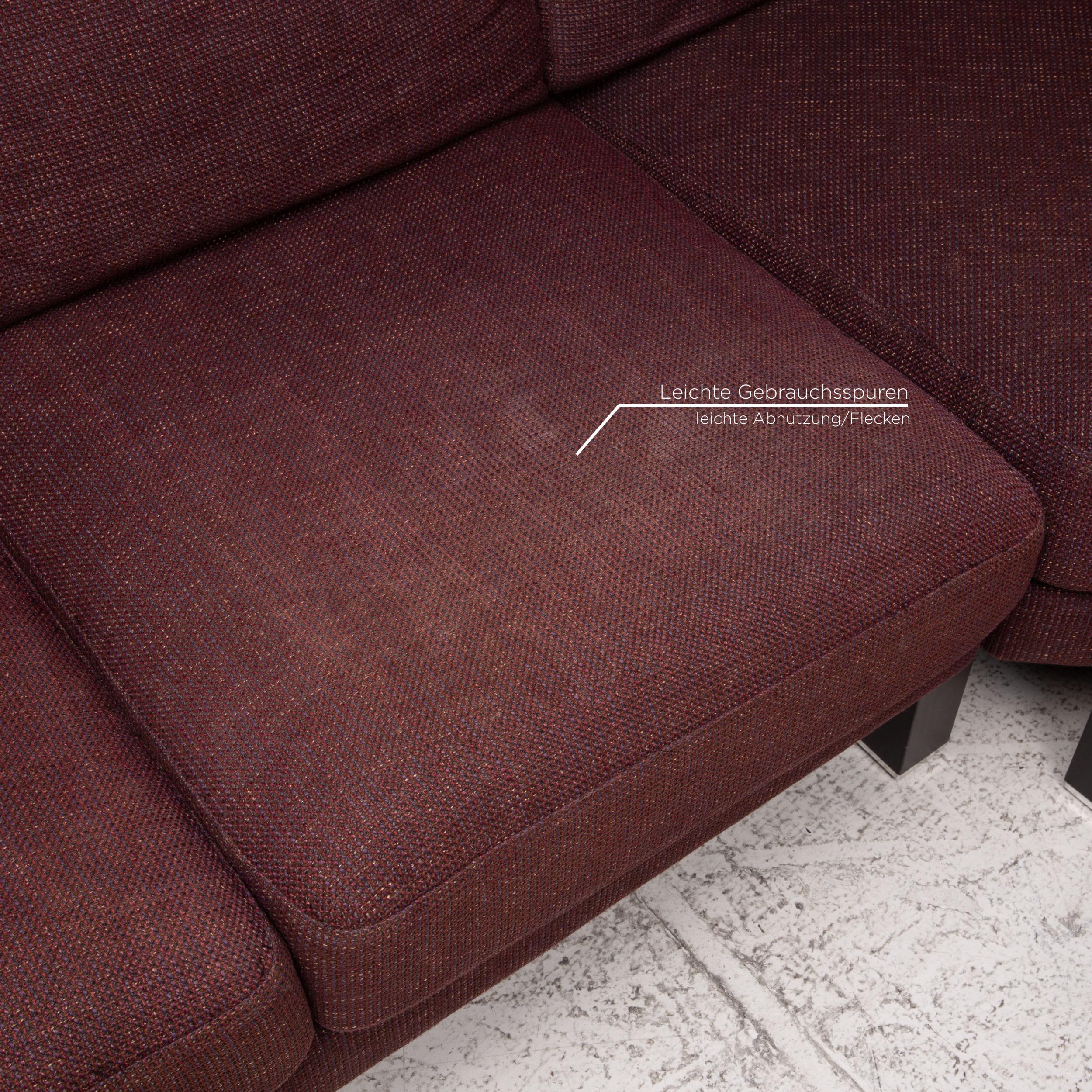 Rolf Benz Ego Fabric Sofa Brown Corner Sofa Couch Incl. Stool In Excellent Condition For Sale In Cologne, DE