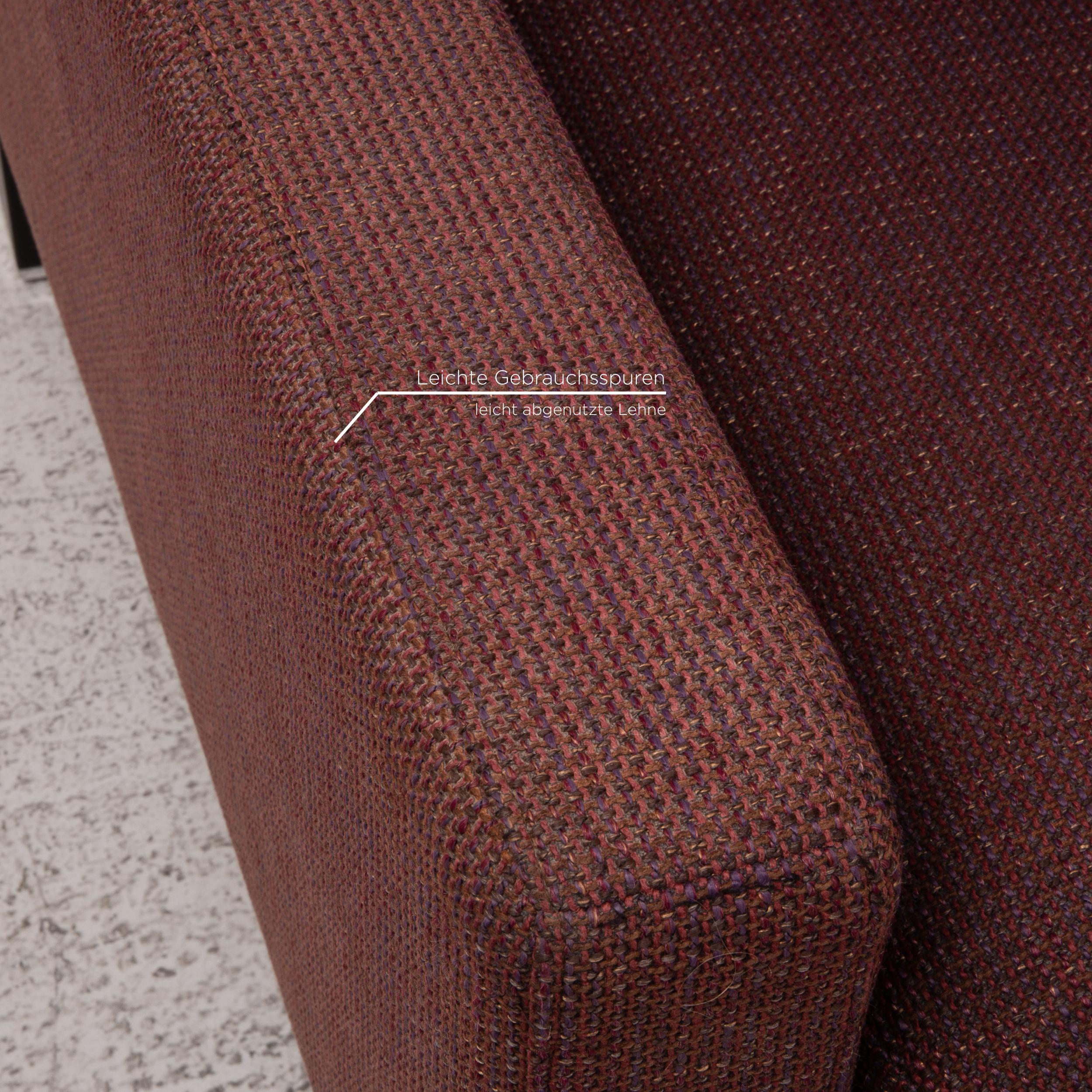 Contemporary Rolf Benz Ego Fabric Sofa Brown Corner Sofa Couch Incl. Stool For Sale