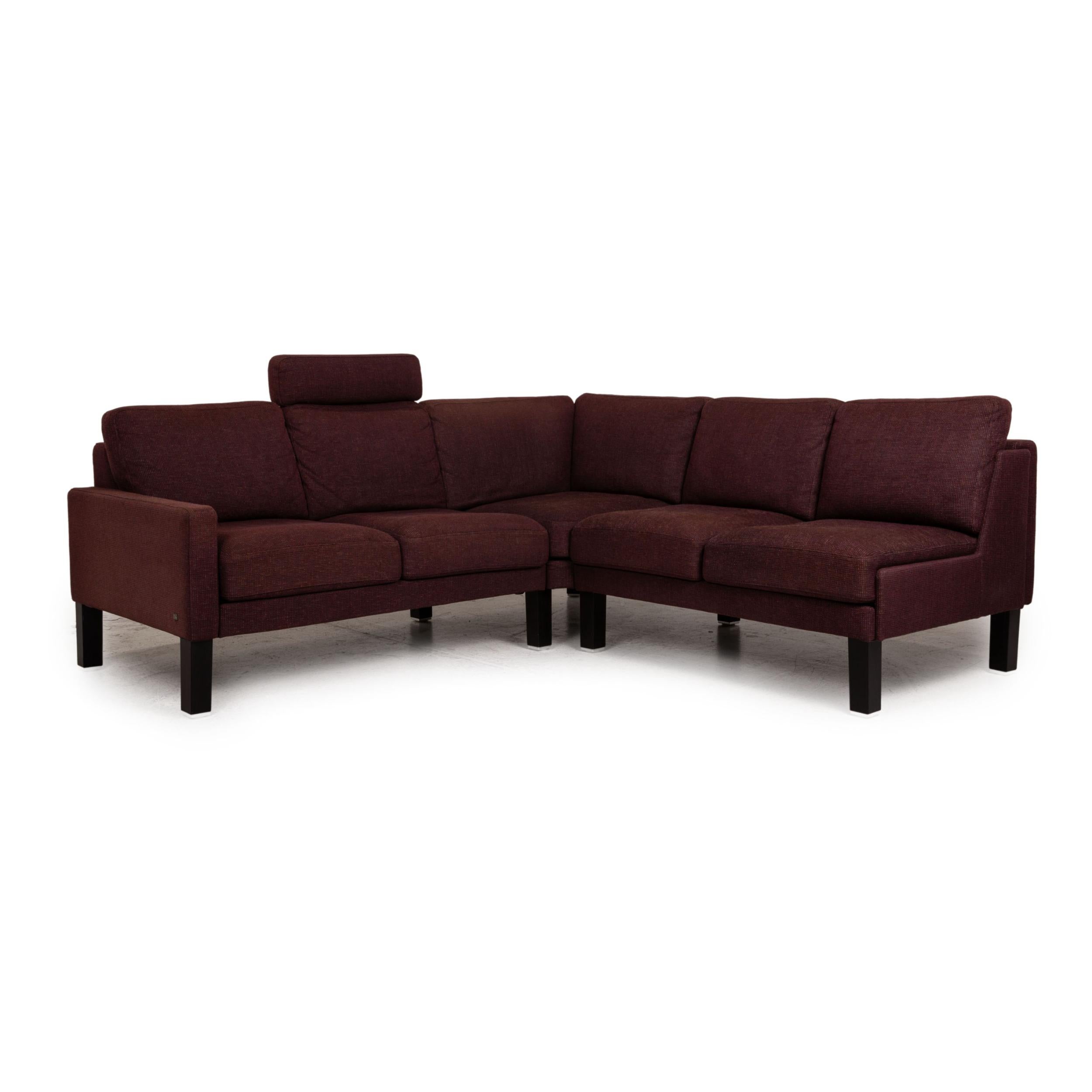 Rolf Benz Ego Fabric Sofa Brown Corner Sofa Couch Incl. Stool For Sale 3