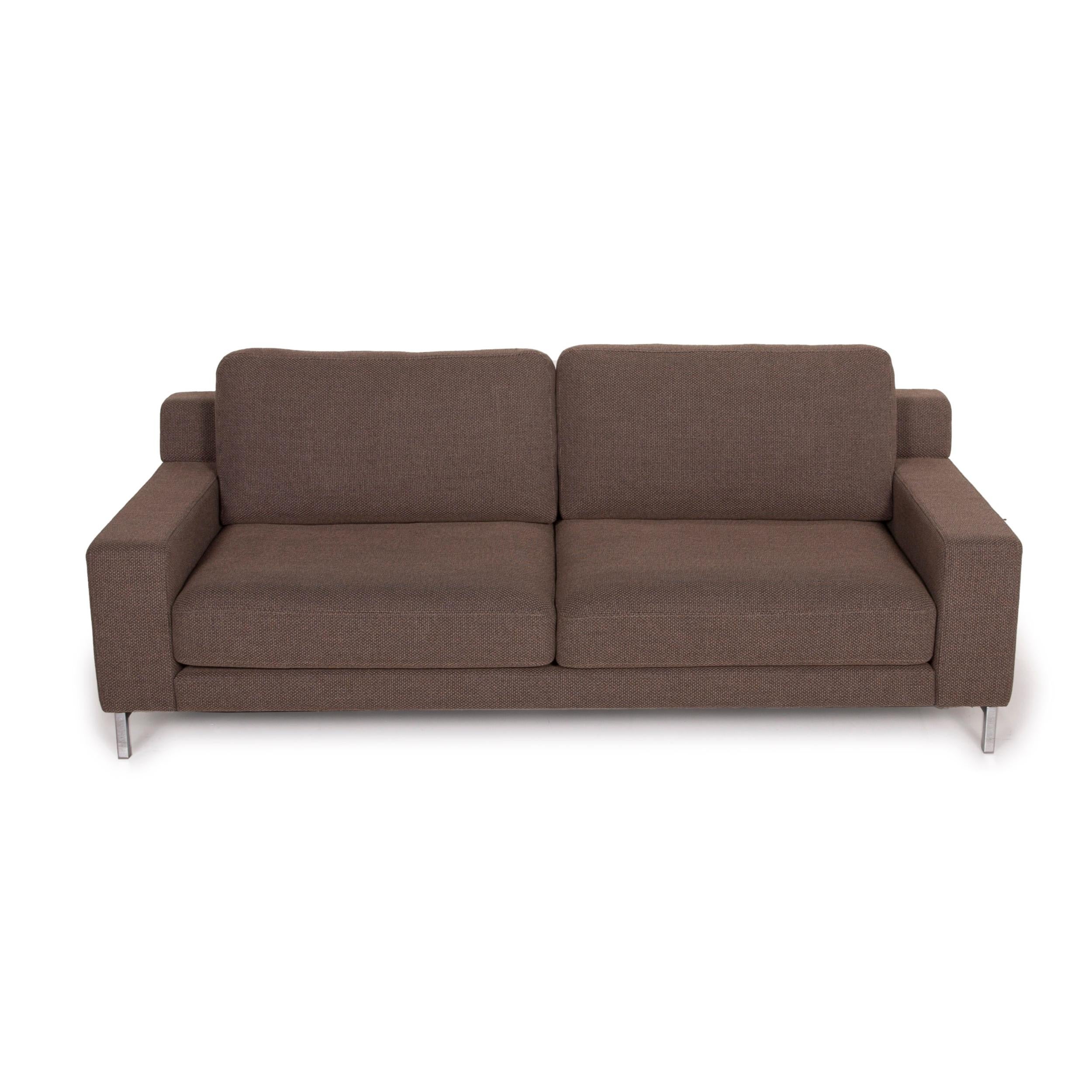 Rolf Benz Ego Fabric Sofa Brown Two-Seater In Good Condition In Cologne, DE