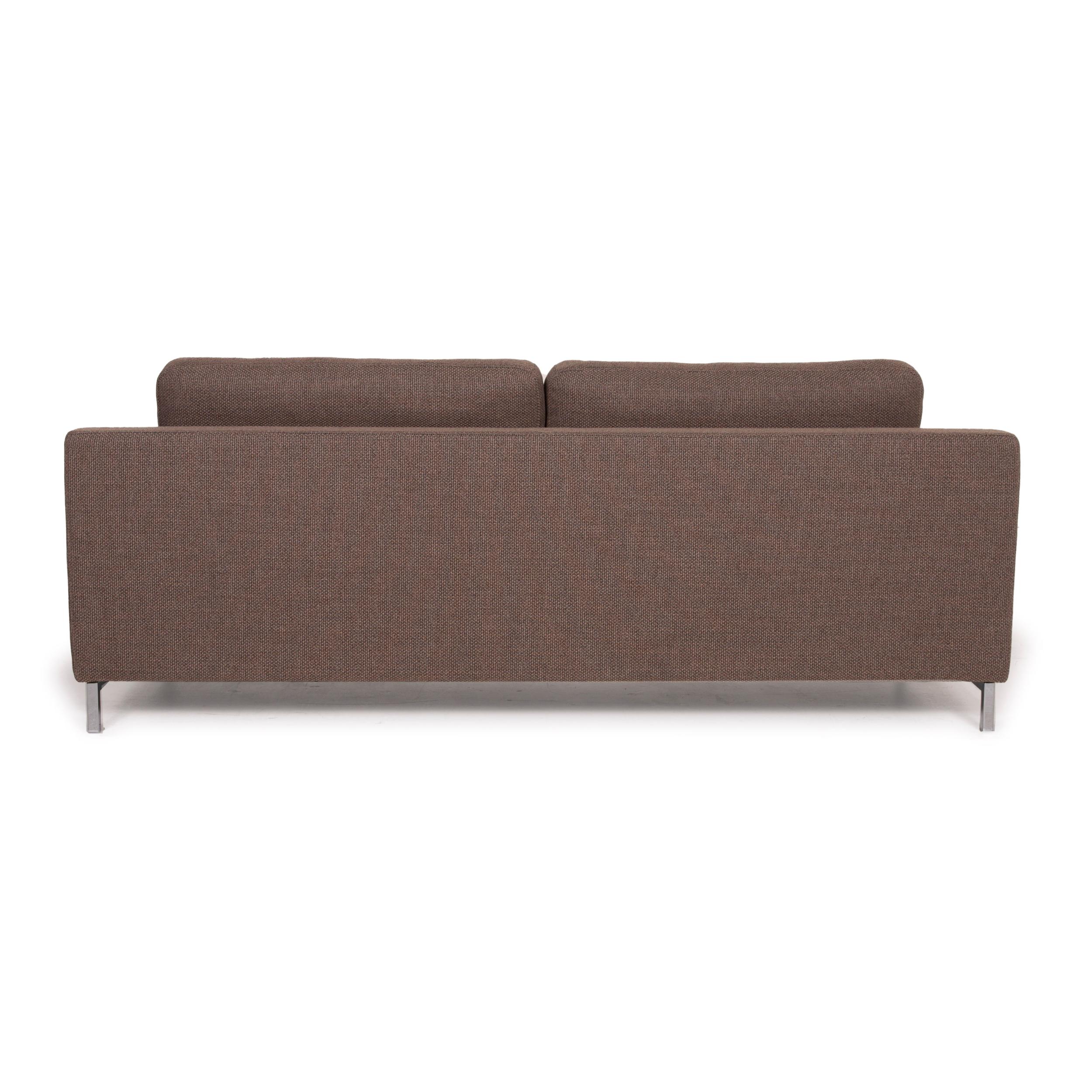 Contemporary Rolf Benz Ego Fabric Sofa Brown Two-Seater