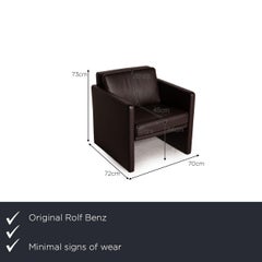 Rolf Benz Ego Leather Armchair, Dark Brown