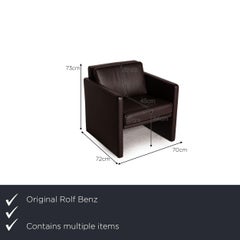 Rolf Benz Ego Leather Armchair Set Dark Brown 2x Armchairs