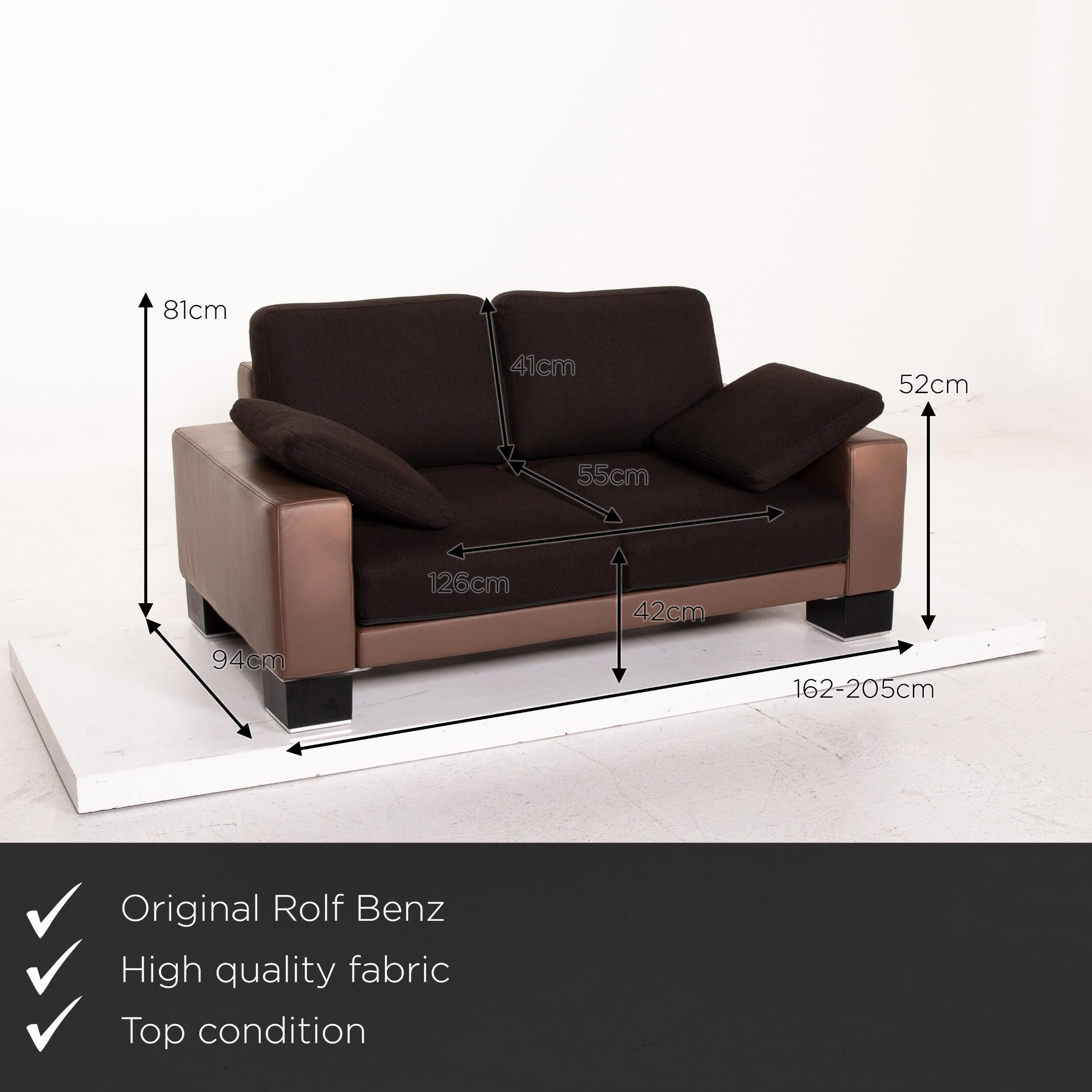 We present to you a Rolf Benz Ego leather fabric sofa brown dark brown two-seat function couch.


 Product measurements in centimeters:
 

Depth 94
Width 162
Height 81
Seat height 42
Rest height 52
Seat depth 55
Seat width 126
Back