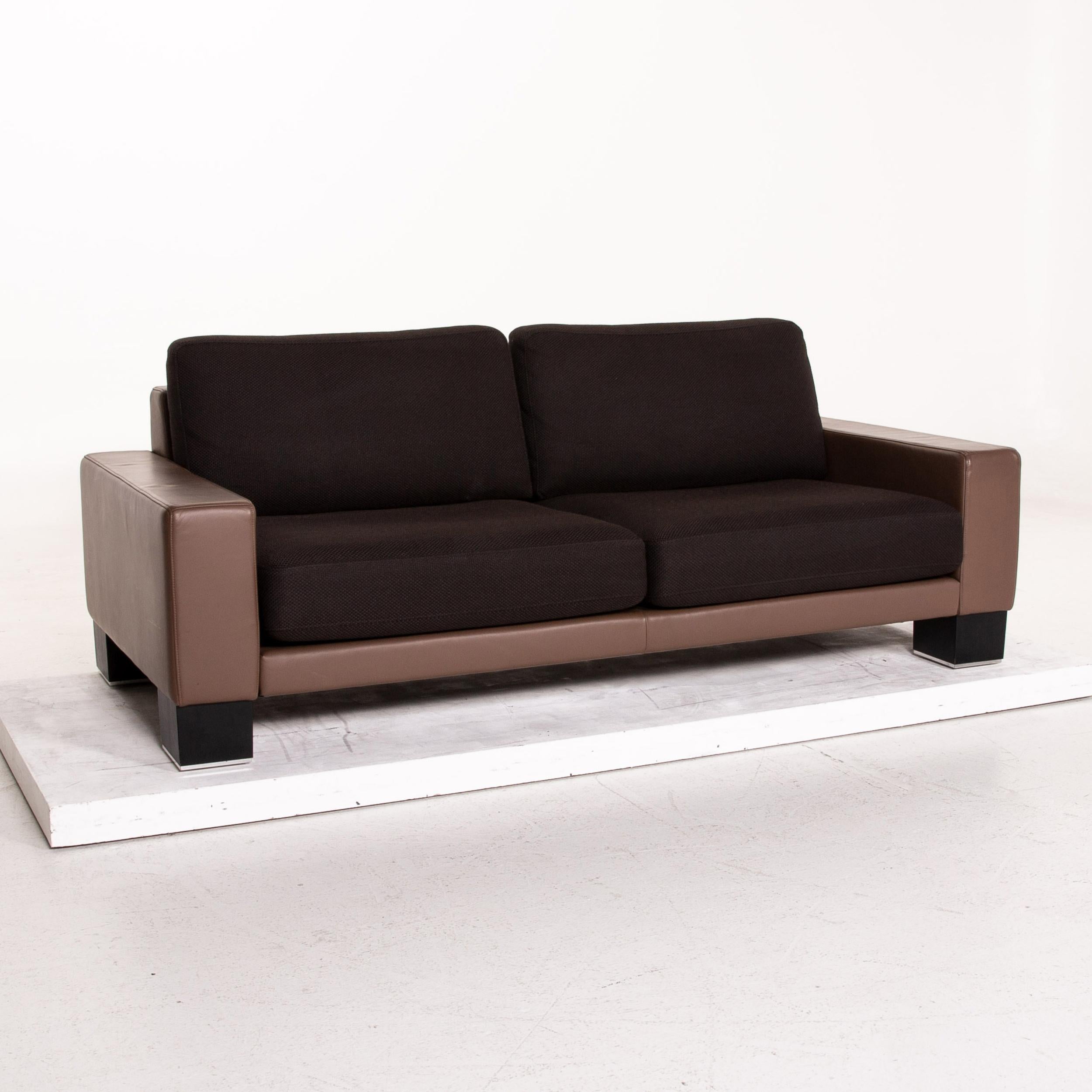 Rolf Benz Ego Leather Fabric Sofa Three-Seat Couch 1