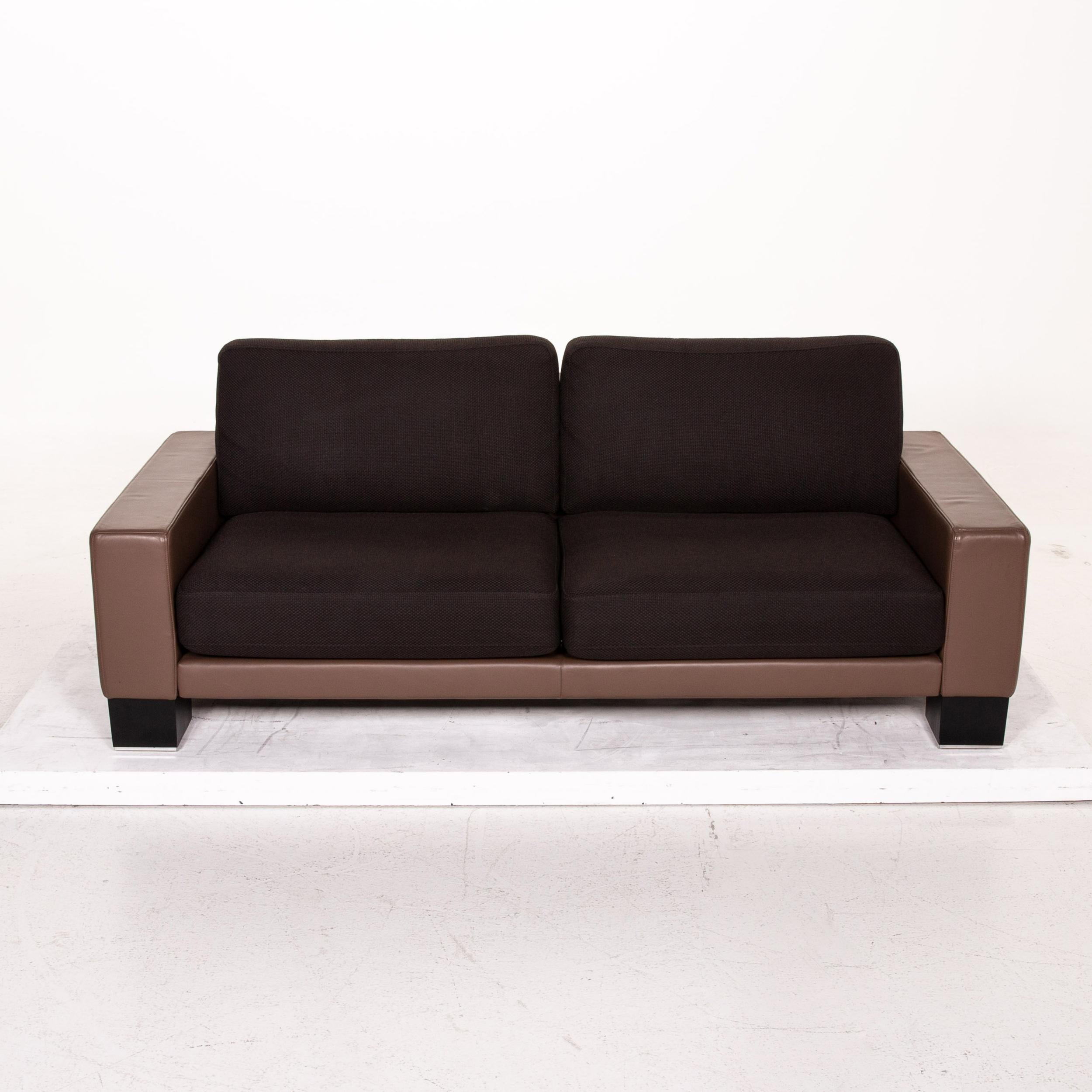 Rolf Benz Ego Leather Fabric Sofa Three-Seat Couch 2
