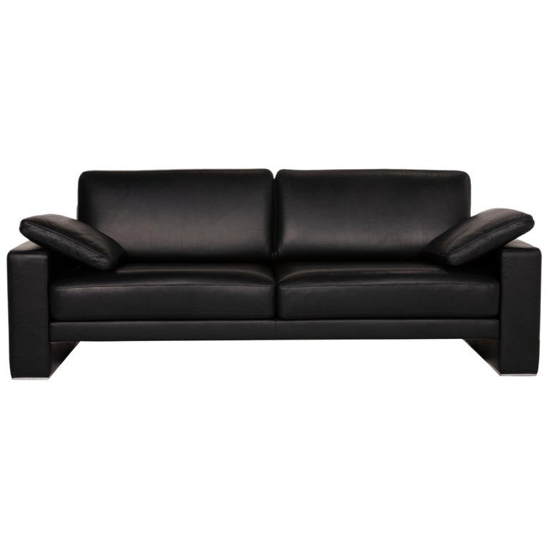 Rolf Benz Ego Leather Sofa Black Two-Seater at 1stDibs