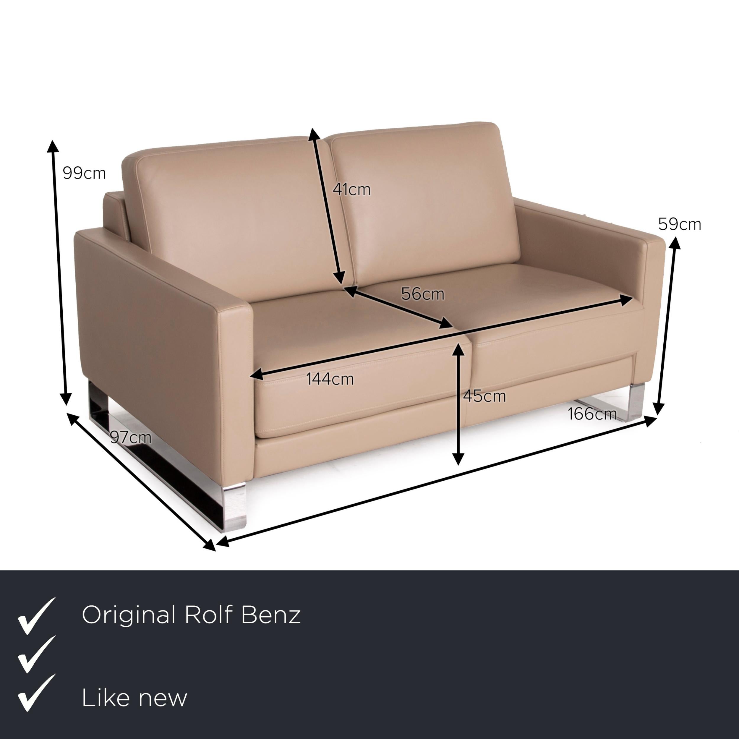 We present to you a Rolf Benz Ego leather sofa brown two-seater.
  
 

 Product measurements in centimeters:
 

 depth: 97
 width: 166
seat height: 45
 rest height: 59
 seat depth: 56
 seat width: 146
 back height: 41.
  
