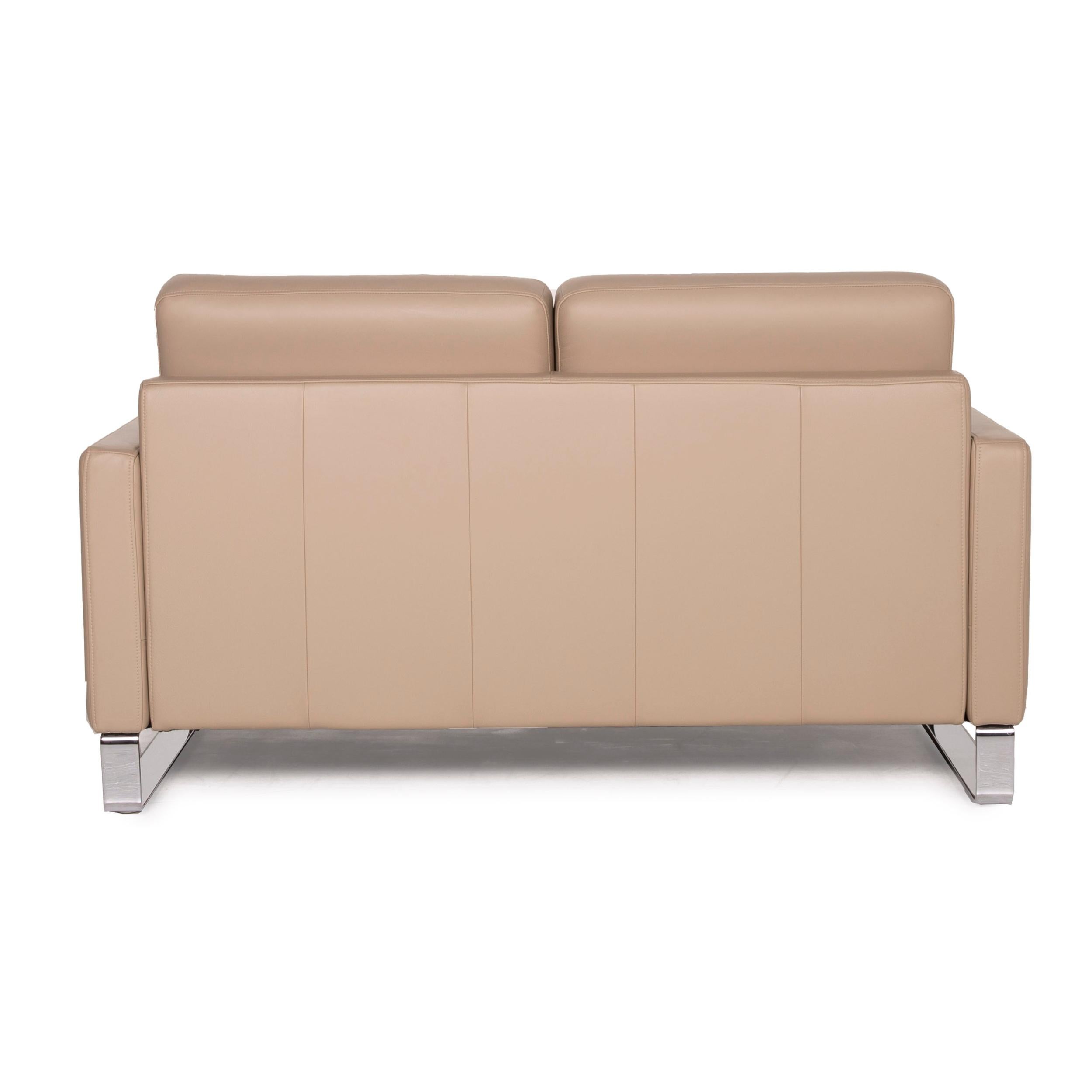 Rolf Benz Ego Leather Sofa Brown Two-Seater For Sale 2