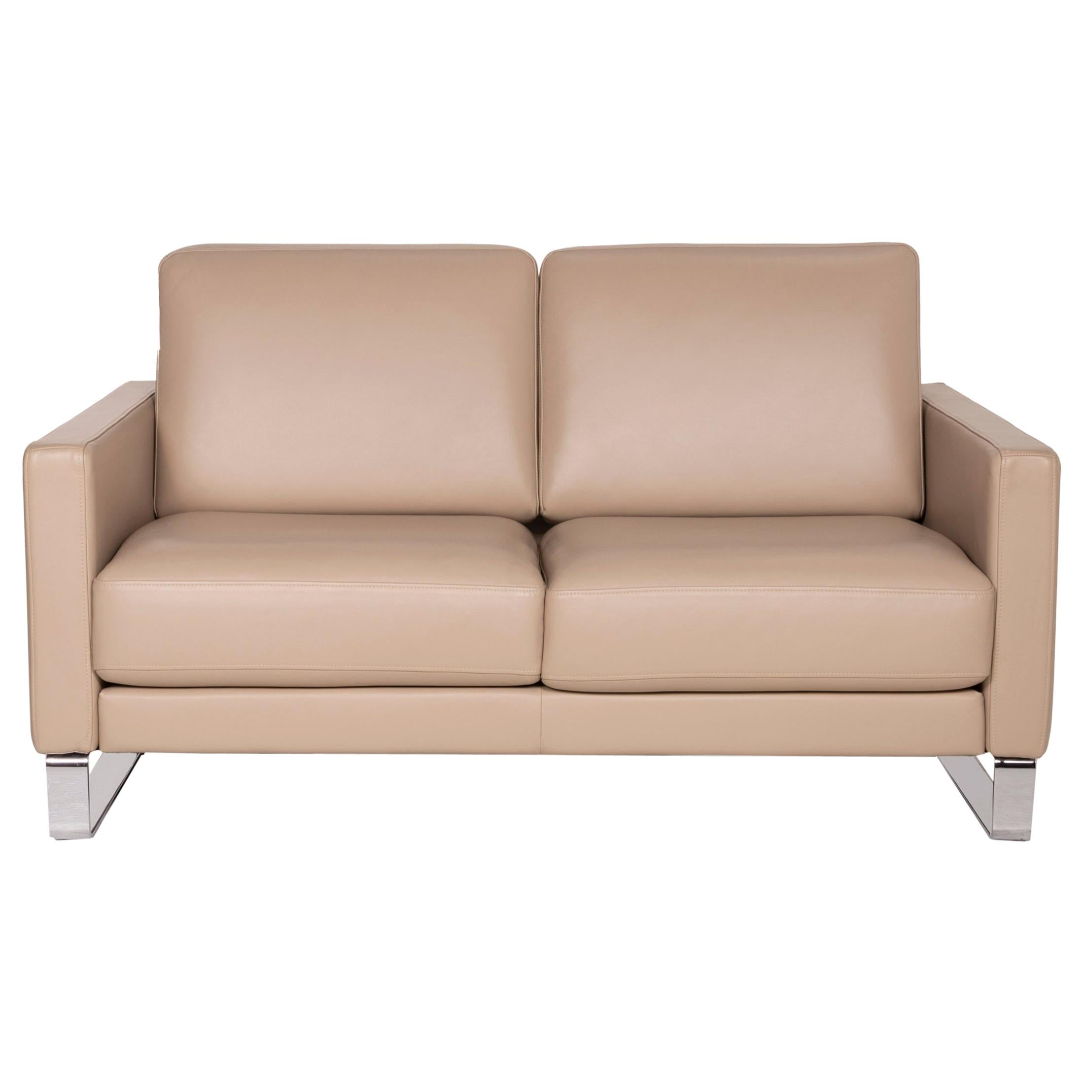 Rolf Benz Ego Leather Sofa Brown Two-Seater For Sale