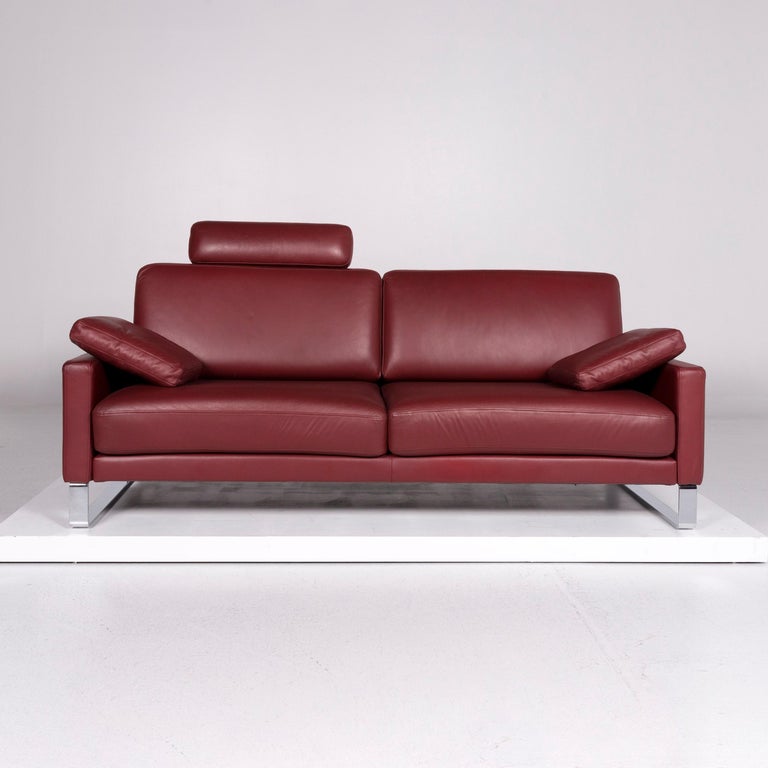 Rolf Benz Ego Leather Sofa Red Wine Red Three Seat Couch Rolf Benz Ego Leather Sofa Red Wine Red Three Seat Couch