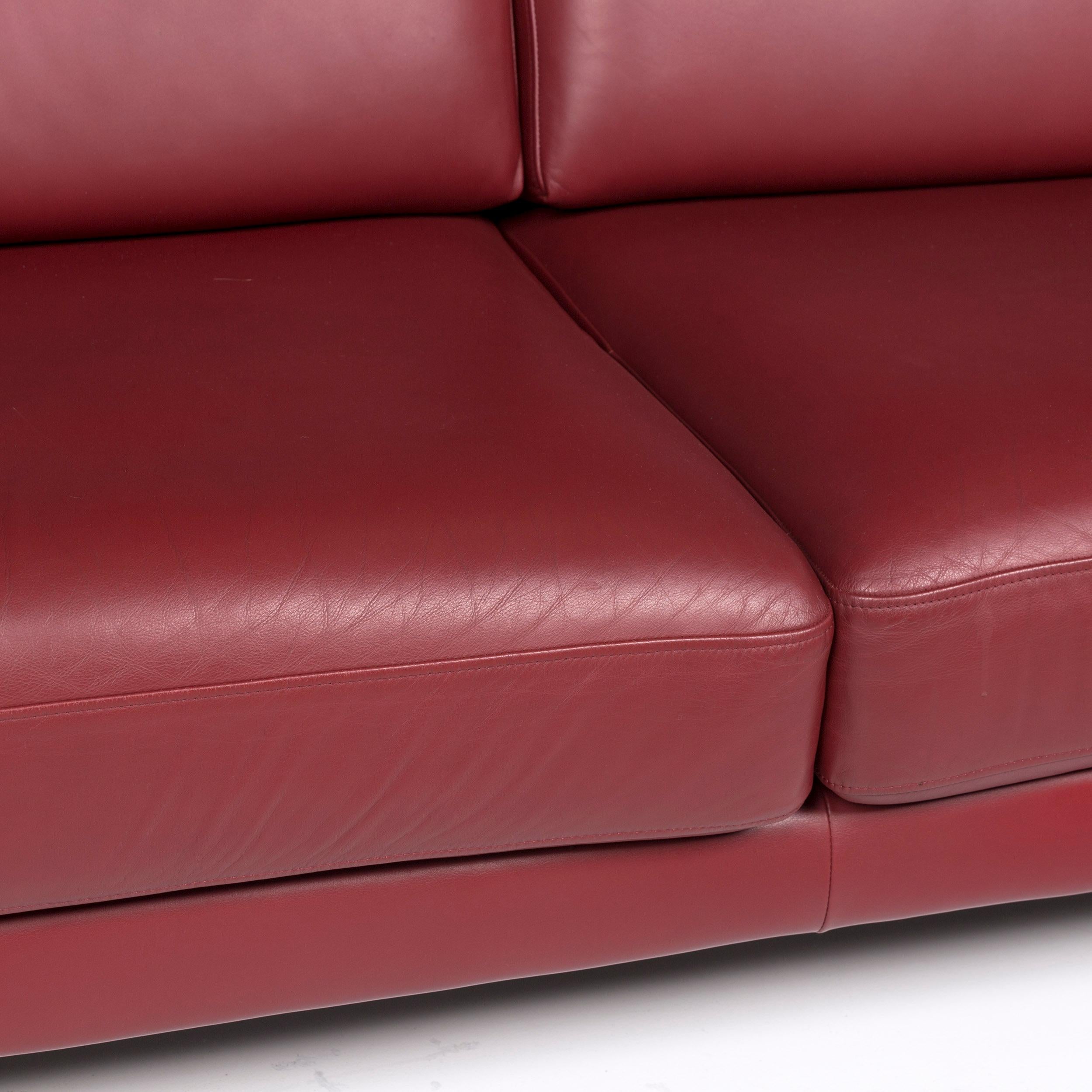 wine leather sofa