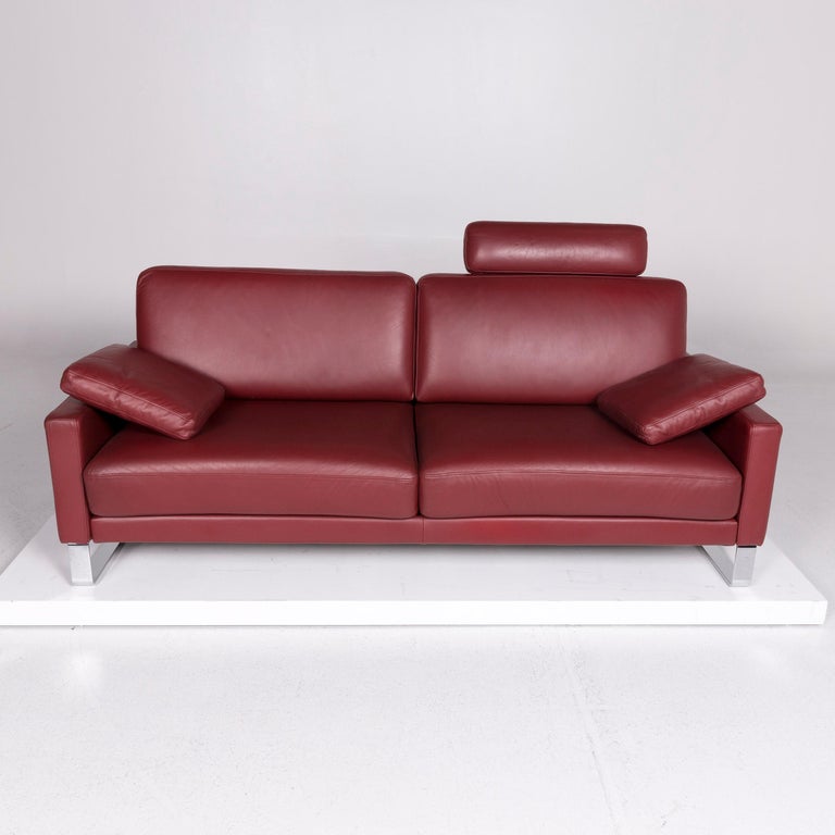 Rolf Benz Ego Leather Sofa Red Wine Red Three Seat Couch Rolf Benz Ego Leather Sofa Red Wine Red Three Seat Couch