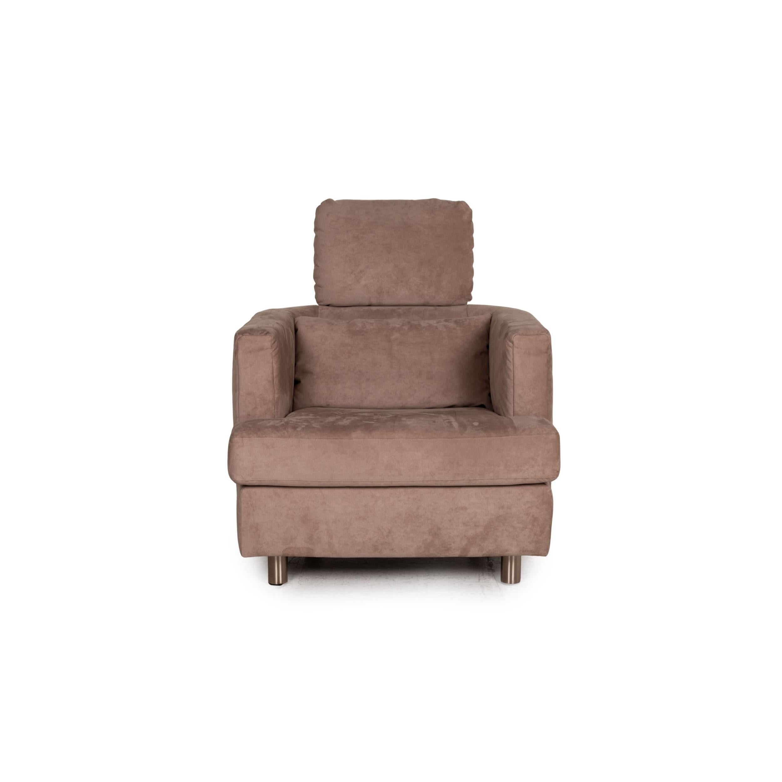Contemporary Rolf Benz Fabric Armchair Brown For Sale