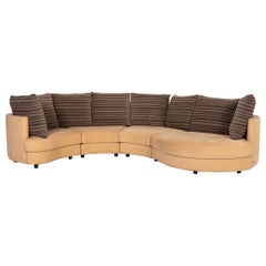 Rolf Benz Fabric Corner Sofa Beige Patterned Sofa Couch