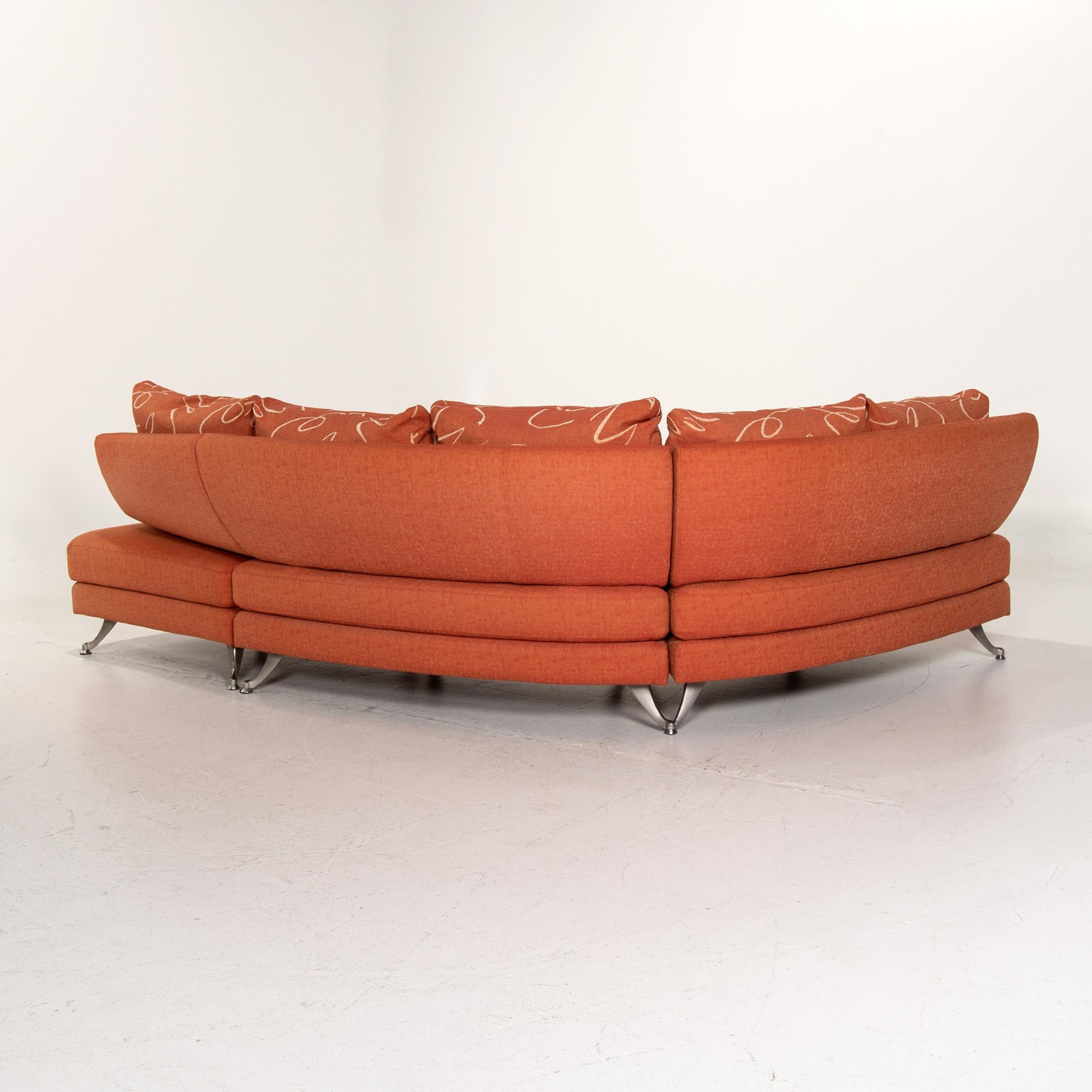 Rolf Benz Ecksofa aus Stoff, orange gemustert, Couch im Angebot 9