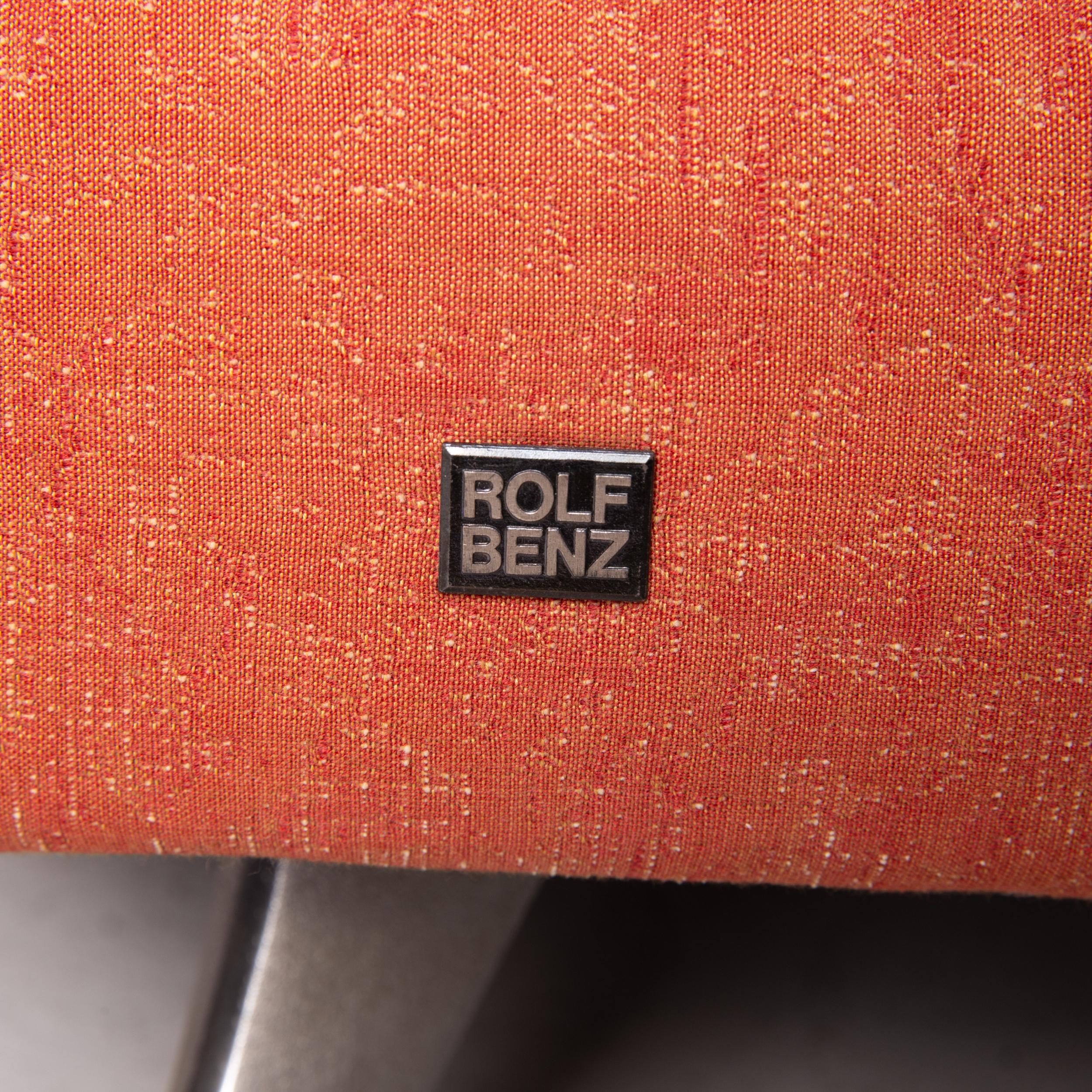 Rolf Benz Ecksofa aus Stoff, orange gemustert, Couch im Angebot 2